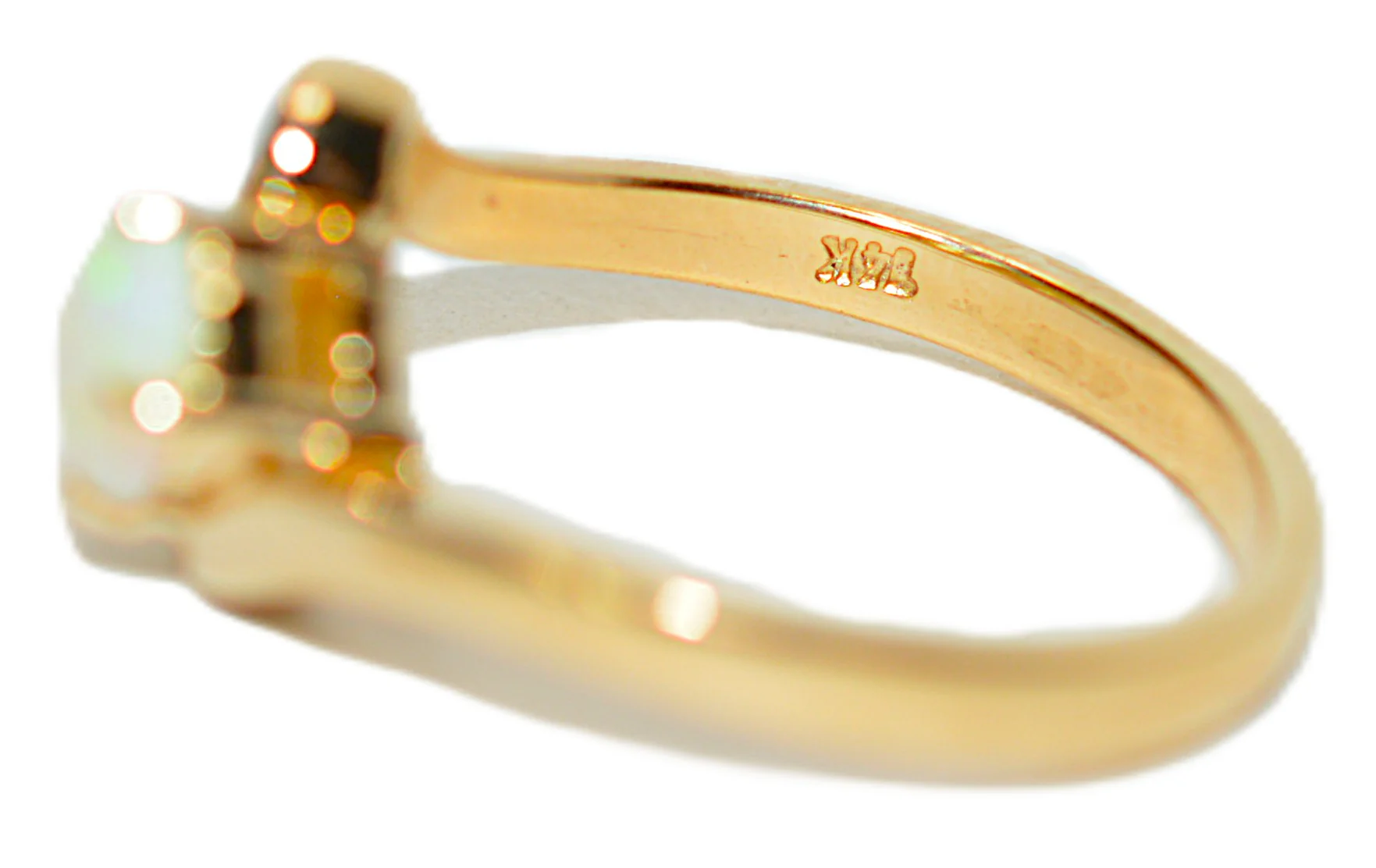Natural Ethiopian Opal & Diamond Ring 14K Solid Gold Precious Ring Statement Ring Vintage Ring Cocktail Ring October Birthstone Ring Fine Jewelry Estate Jewellery - Image 6