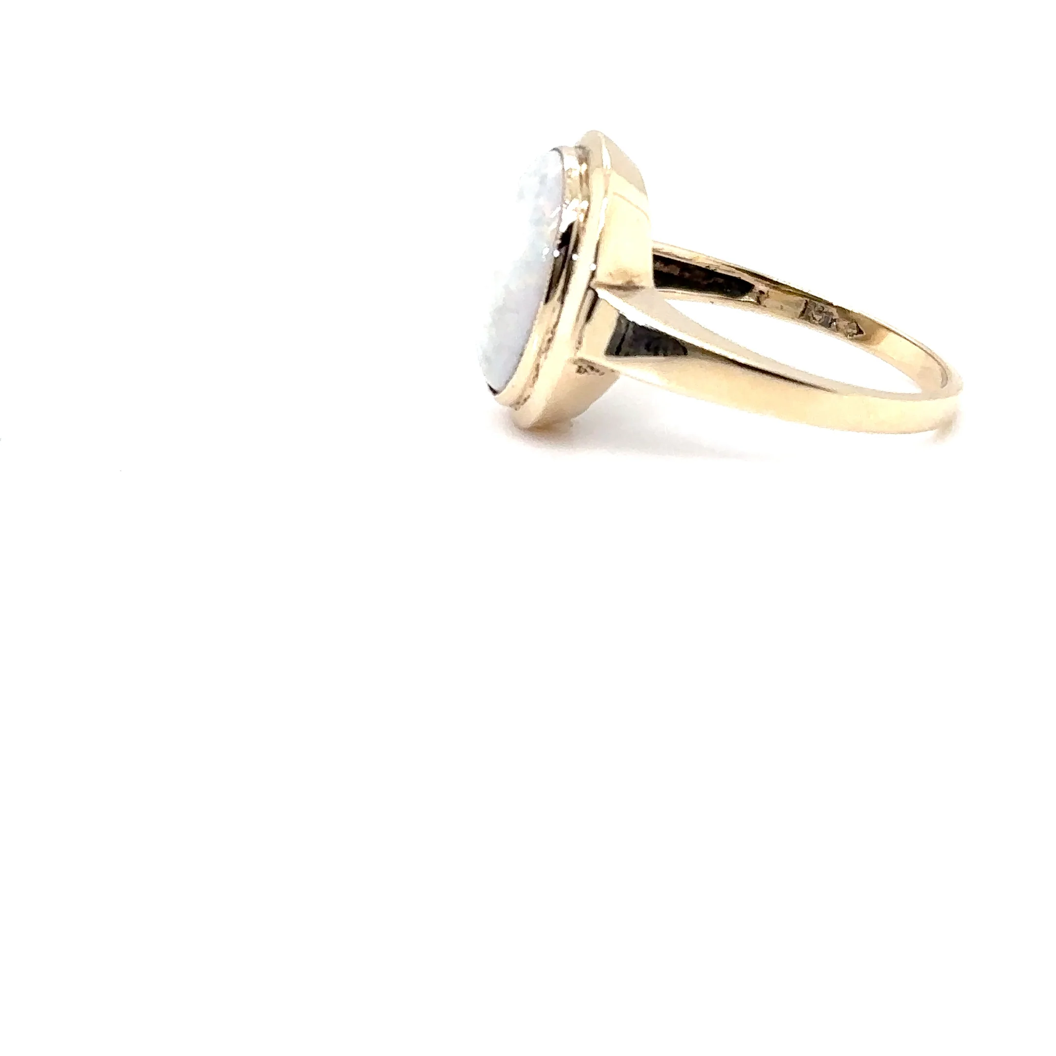 Natural Ethiopian Welo Opal Ring 10K Solid Gold Ring Gemstone Ring October Birthstone Statement Cocktail Ring - Image 10