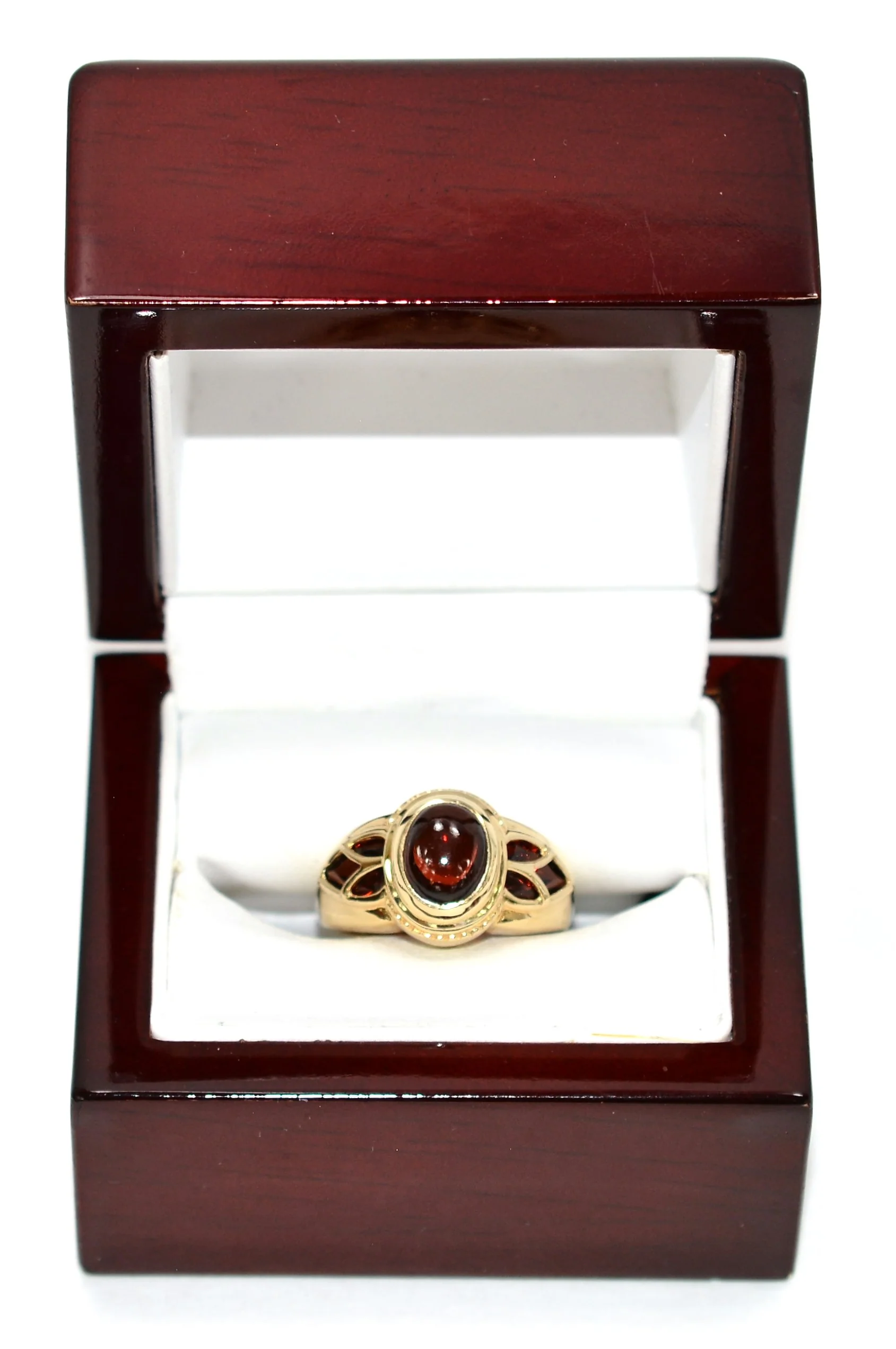 Natural Garnet Ring 10K Solid Gold 2.76tcw Birthstone Ring Ladies Ring Cabochon Ring Gemstone Ring Red Ring Cocktail Ring Statement Ring - Image 12