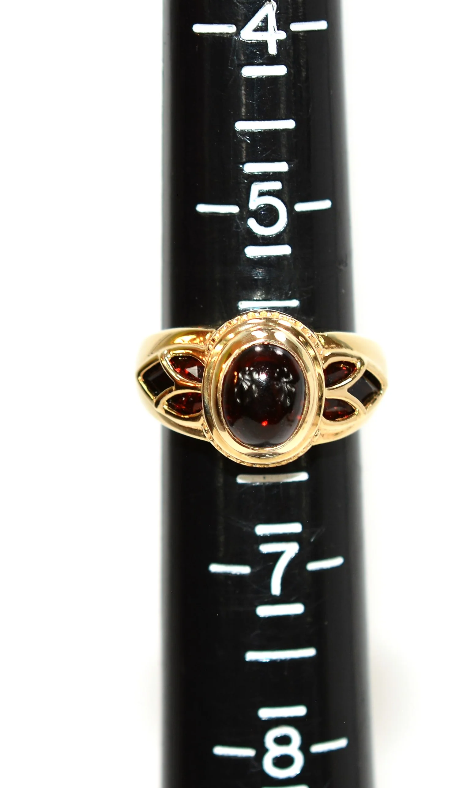 Natural Garnet Ring 10K Solid Gold 2.76tcw Birthstone Ring Ladies Ring Cabochon Ring Gemstone Ring Red Ring Cocktail Ring Statement Ring - Image 9