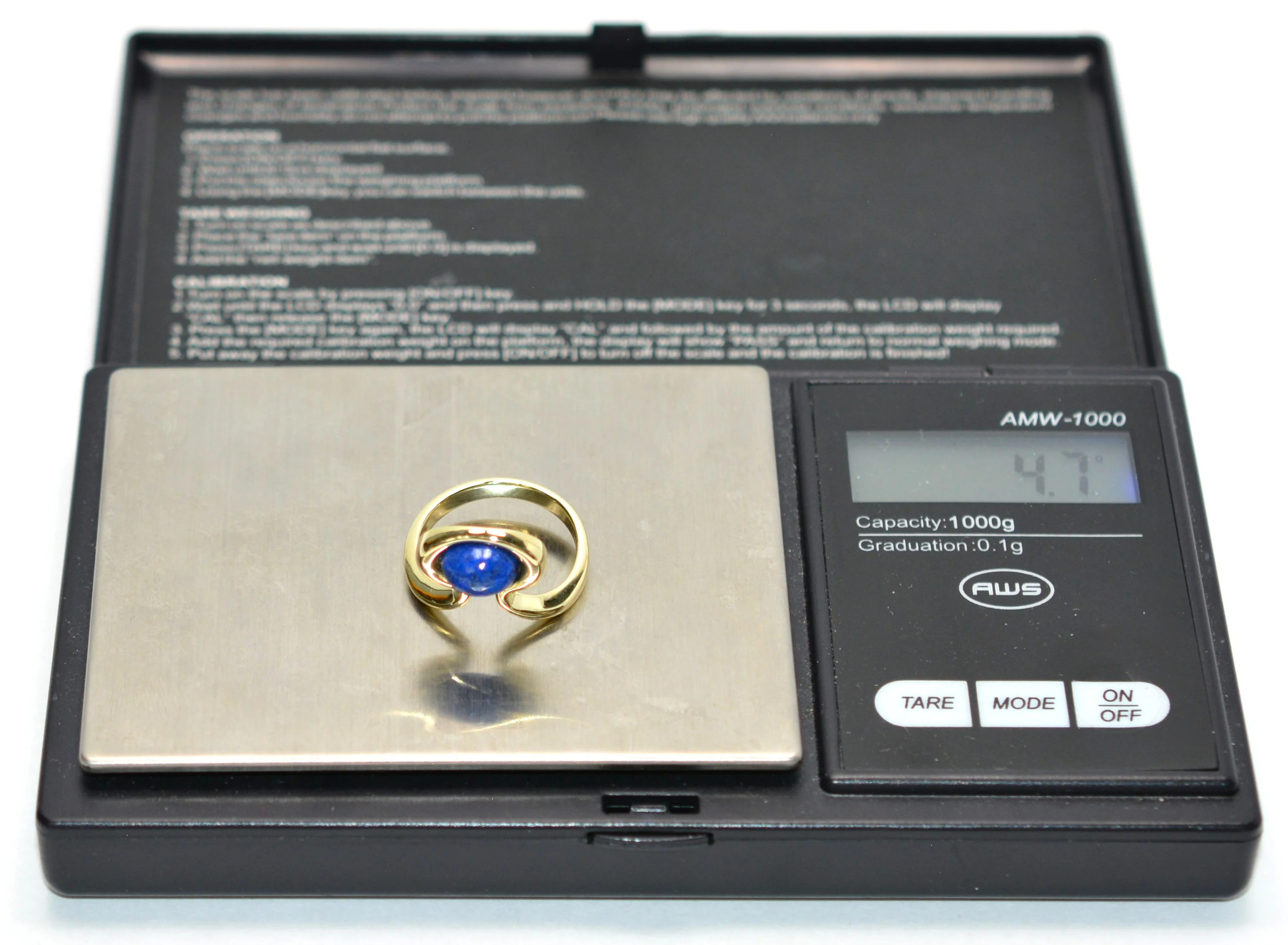 Natural Lapis Lazuli Ring Solid 14K Gold Blue Ring Statement Estate Ring Birthstone Gemstone Vintage Jewellery Womens Ladies Cocktail Ring - Image 10