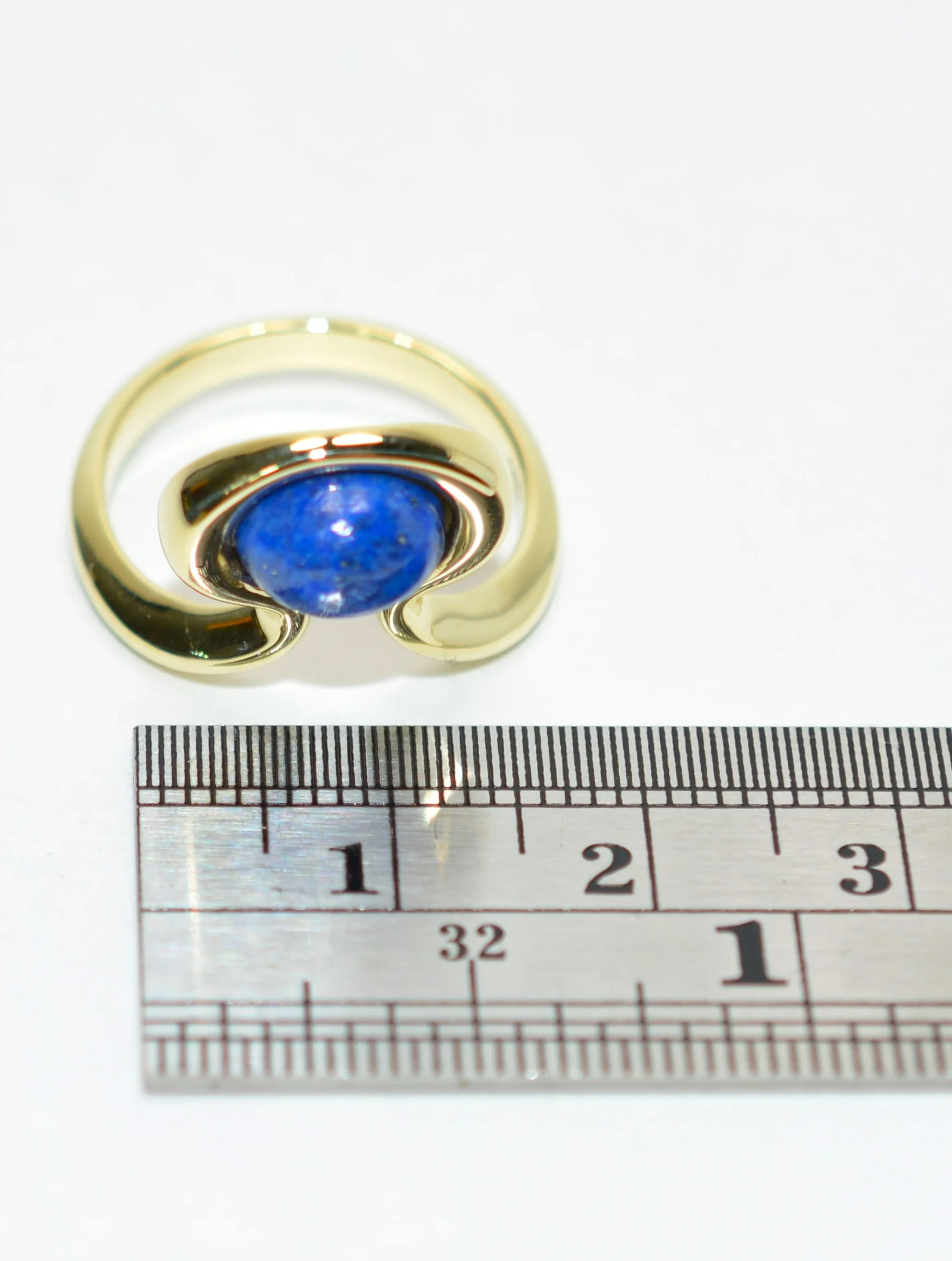 Natural Lapis Lazuli Ring Solid 14K Gold Blue Ring Statement Estate Ring Birthstone Gemstone Vintage Jewellery Womens Ladies Cocktail Ring - Image 11
