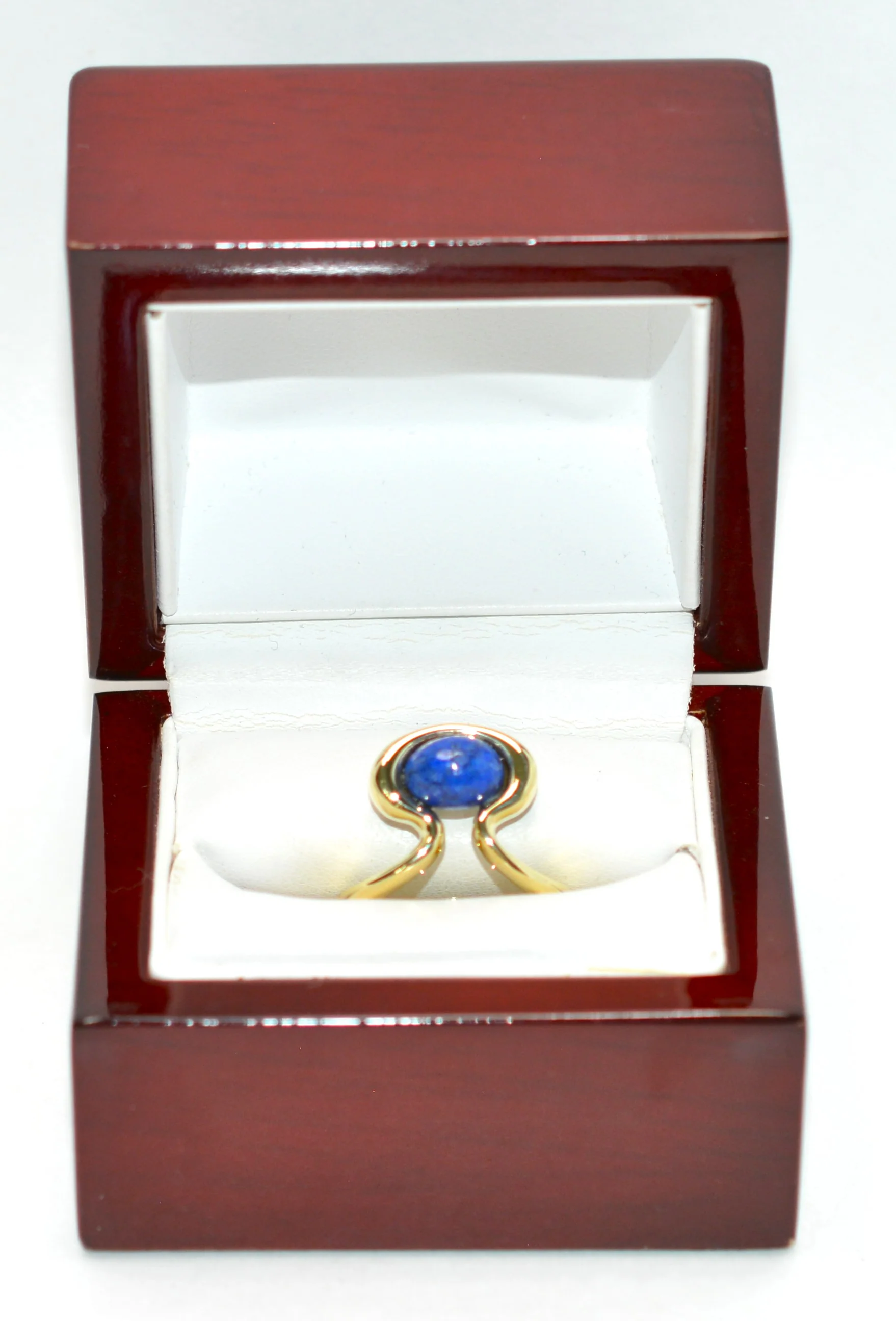 Natural Lapis Lazuli Ring Solid 14K Gold Blue Ring Statement Estate Ring Birthstone Gemstone Vintage Jewellery Womens Ladies Cocktail Ring - Image 12
