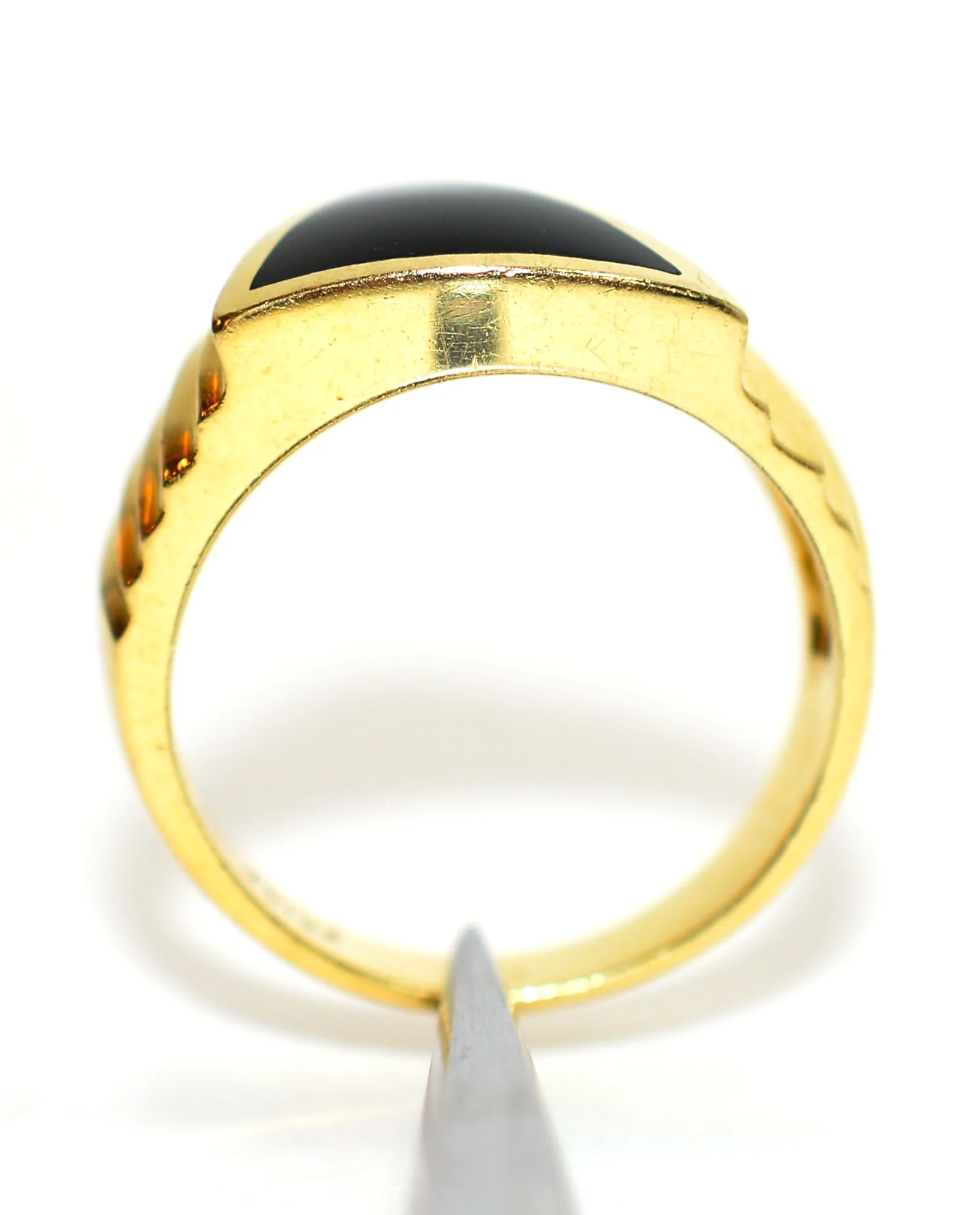 Natural Onyx Ring 14K Solid Gold Men's Ring Gemstone Ring Statement Ring Cocktail Ring Fine Jewelry Vintage Jewelry Estate Jewelry - Image 3