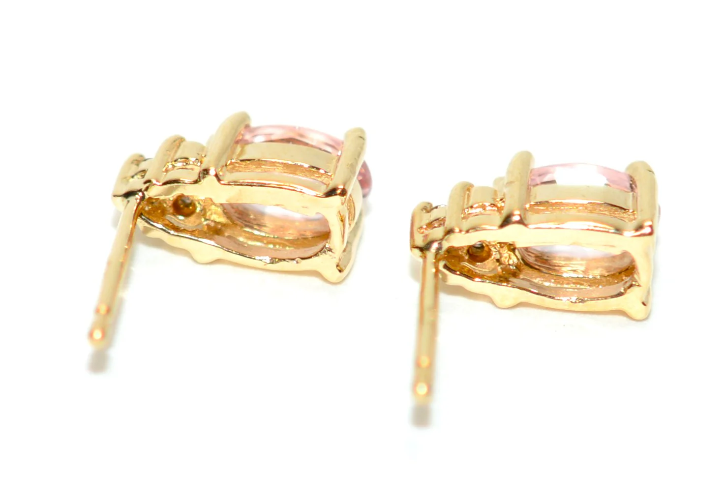 Natural Padparadscha Sapphire & Diamond Earrings 14K Gold 1.02tcw Stud Earrings Pink Sapphire Earrings September Birthstone Earrings Ceylon - Image 4