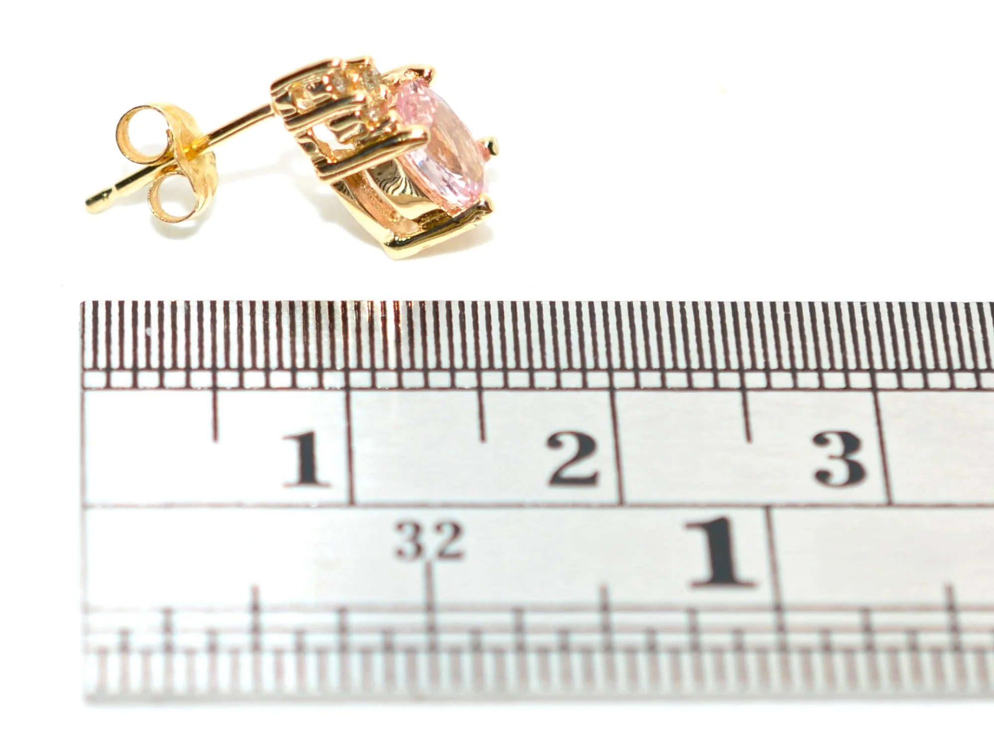 Natural Padparadscha Sapphire & Diamond Earrings 14K Gold 1.02tcw Stud Earrings Pink Sapphire Earrings September Birthstone Earrings Ceylon - Image 7