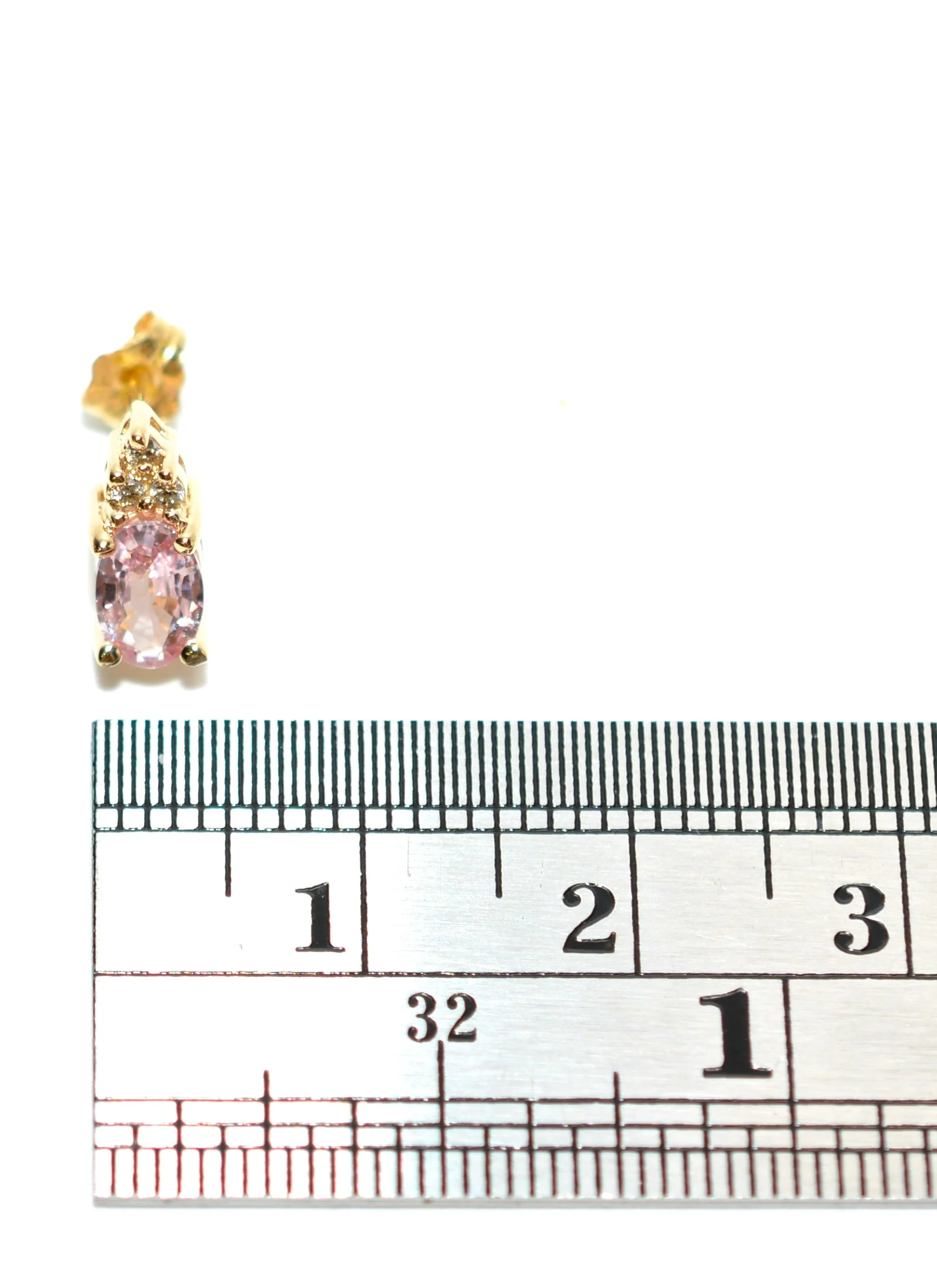 Natural Padparadscha Sapphire & Diamond Earrings 14K Gold 1.02tcw Stud Earrings Pink Sapphire Earrings September Birthstone Earrings Ceylon - Image 8