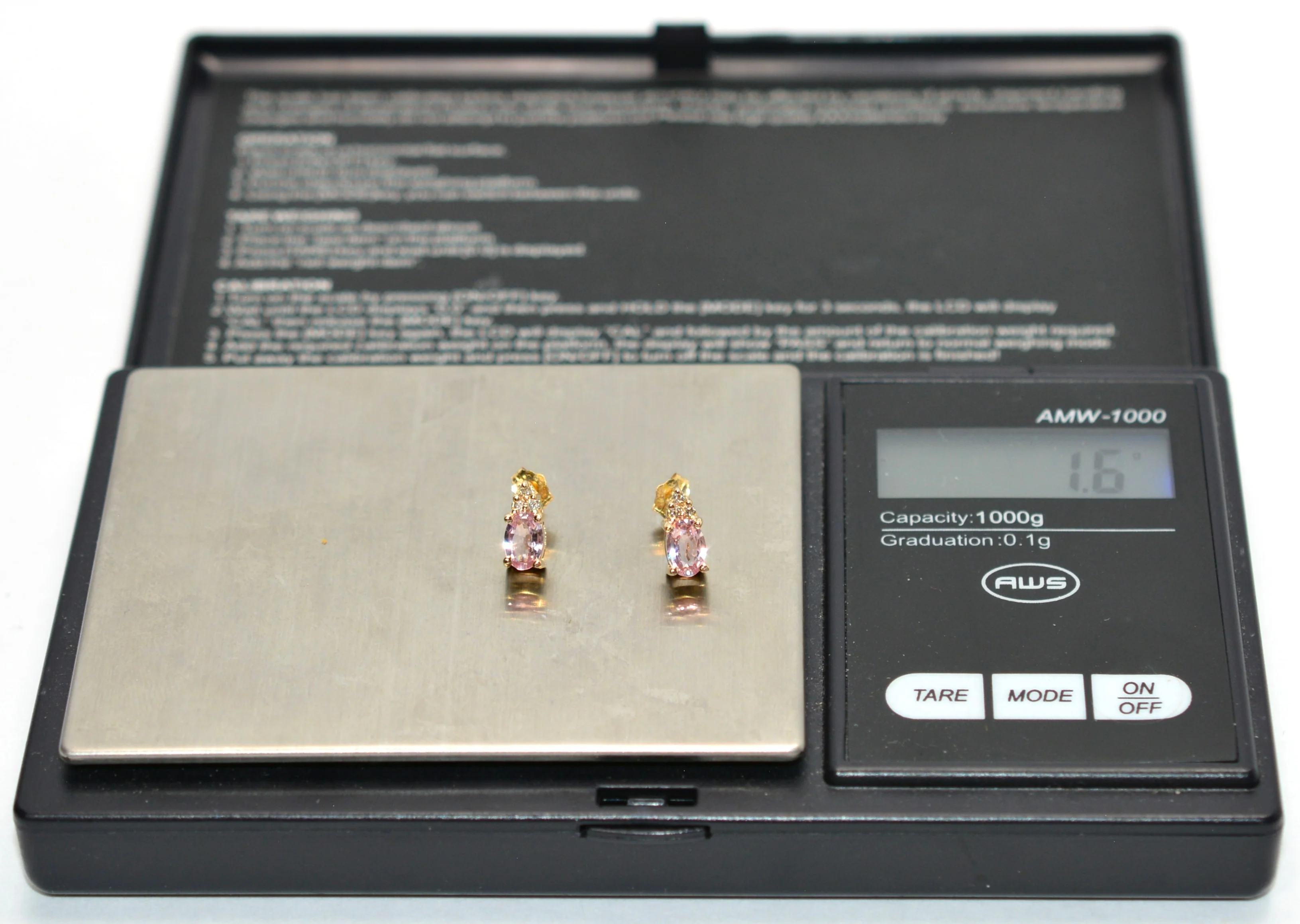 Natural Padparadscha Sapphire & Diamond Earrings 14K Gold 1.02tcw Stud Earrings Pink Sapphire Earrings September Birthstone Earrings Ceylon - Image 9