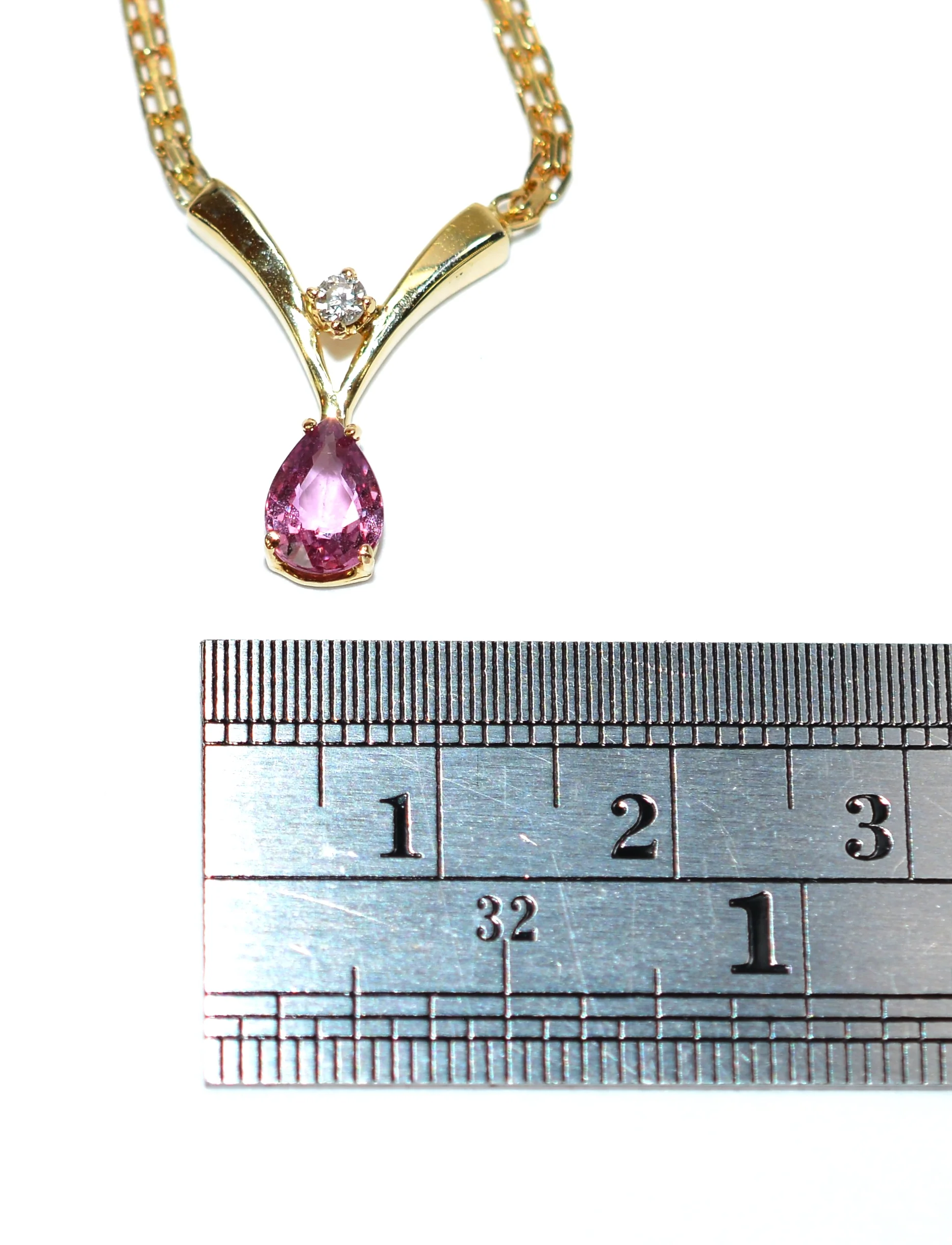 Natural Padparadscha Sapphire & Diamond Necklace 14K Solid Gold .97tcw Sapphire Necklace Pink Necklace Gemstone Necklace Cocktail Necklace - Image 11