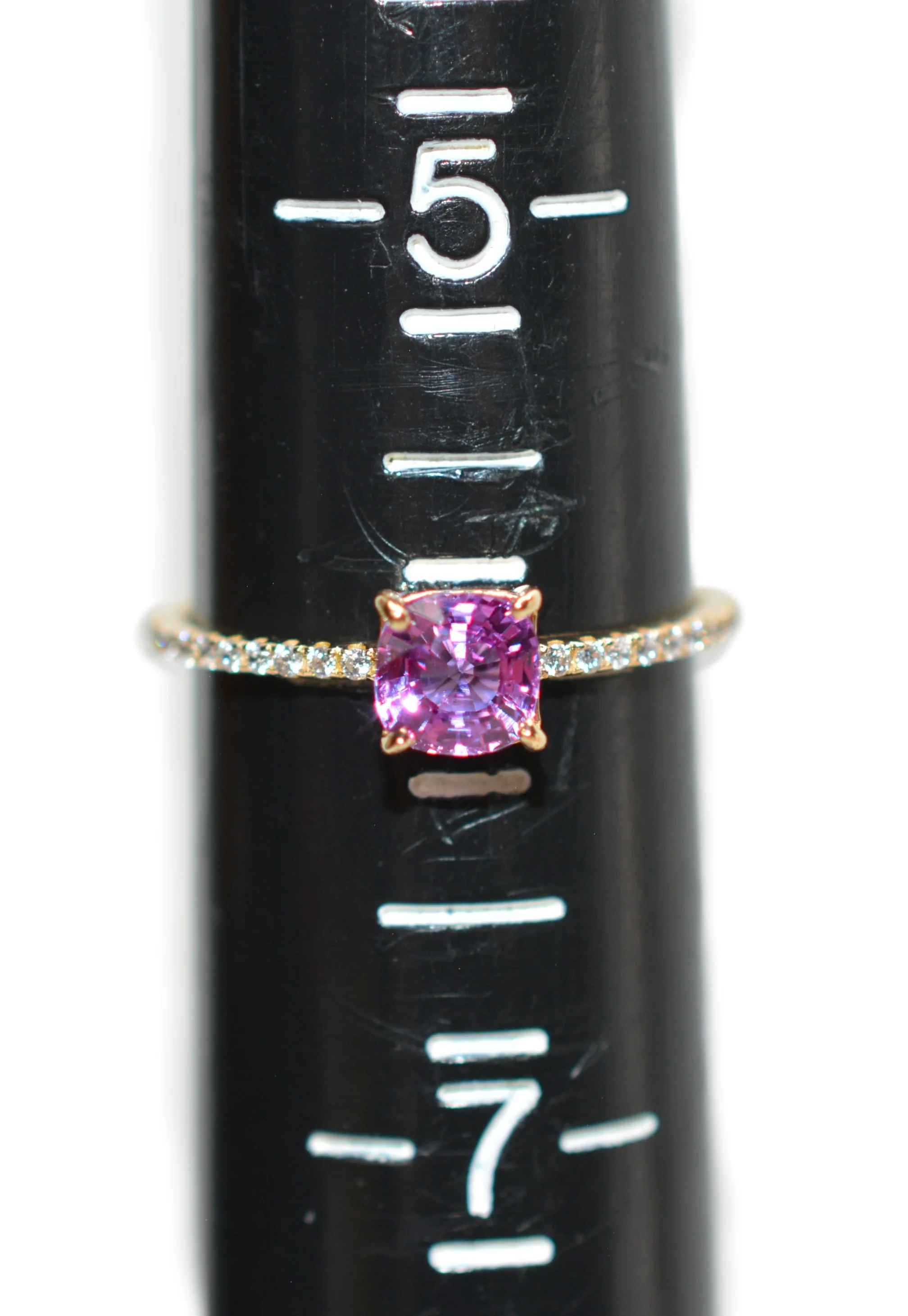 Natural Padparadscha Sapphire & Diamond Ring .65tcw 14K Solid Gold Ring Pink Engagement Ring Bridal Wedding Anniversary Jewelry - Image 12