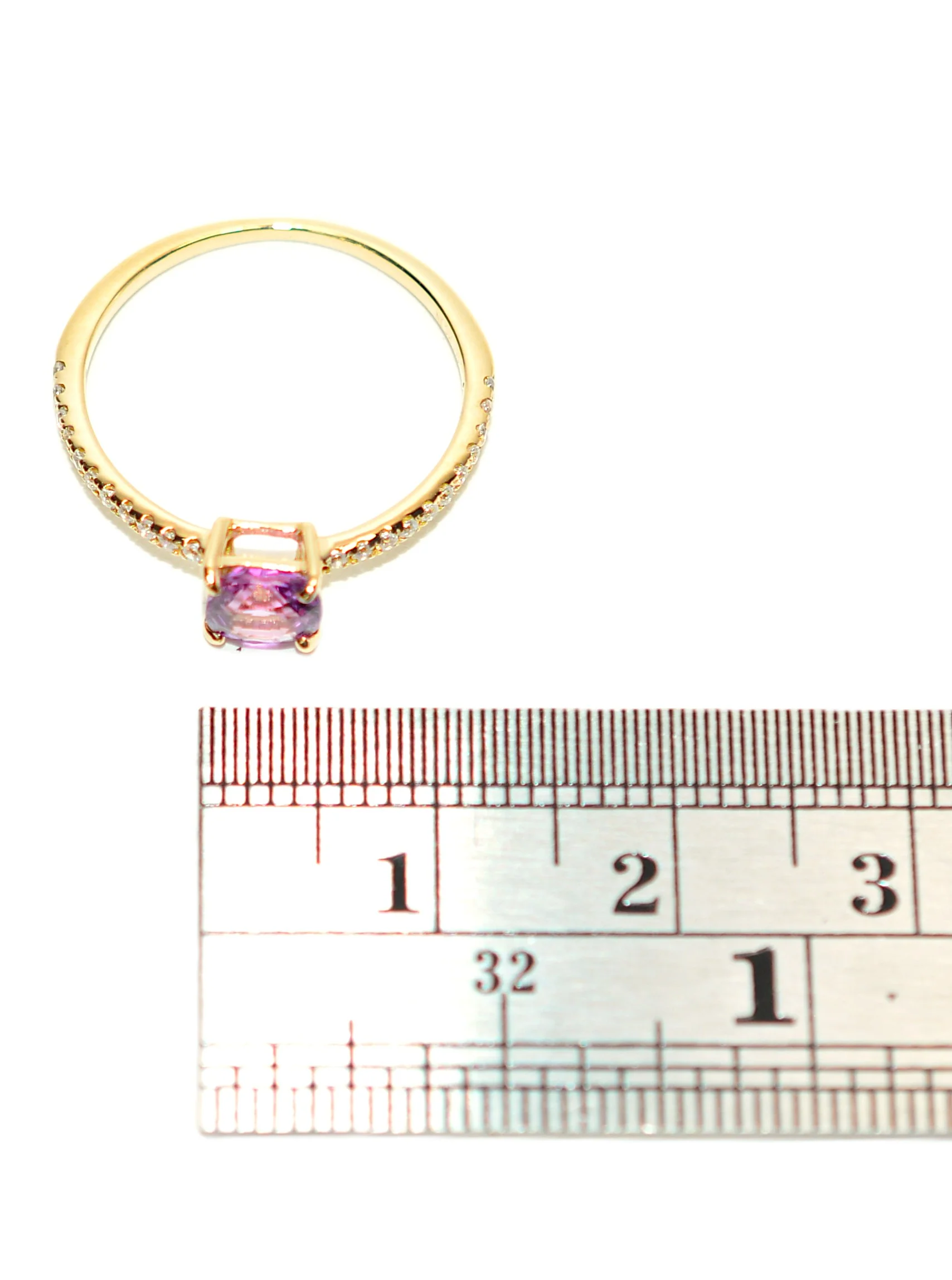 Natural Padparadscha Sapphire & Diamond Ring .65tcw 14K Solid Gold Ring Pink Engagement Ring Bridal Wedding Anniversary Jewelry - Image 13