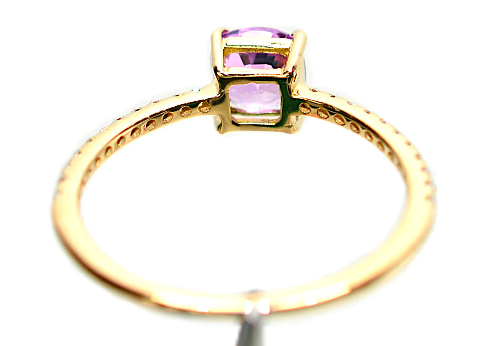 Natural Padparadscha Sapphire & Diamond Ring .65tcw 14K Solid Gold Ring Pink Engagement Ring Bridal Wedding Anniversary Jewelry - Image 7