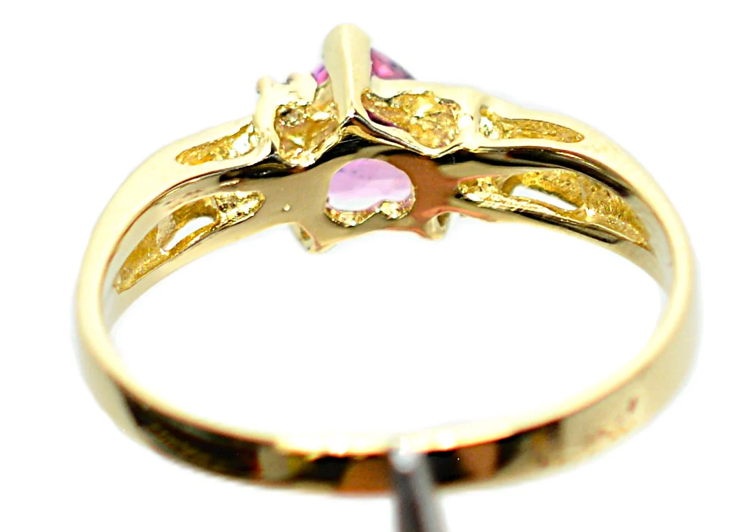 Natural Padparadscha Sapphire & Diamond Ring 14K Gold 1.14tcw Heart Gemstone Pink Ring September Birthstone Promise Ring Anniversary Bridal - Image 7