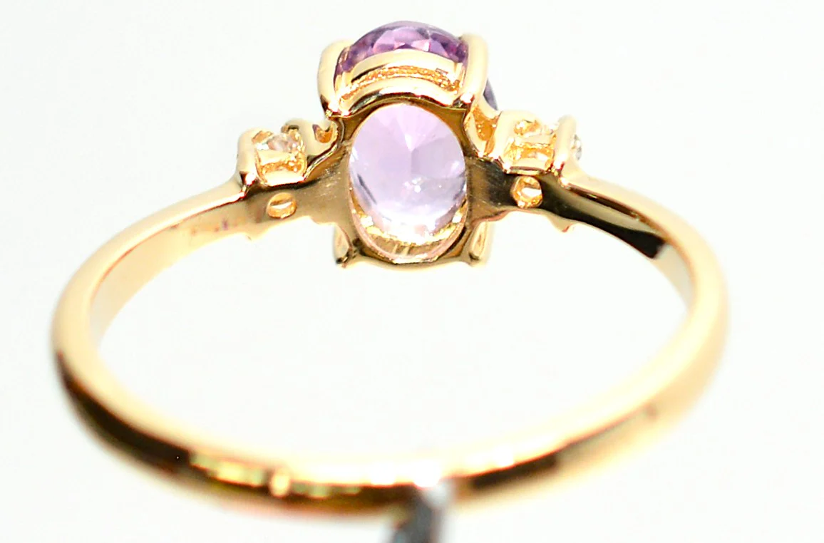 Natural Padparadscha Sapphire & Diamond Ring 14K Gold .90tcw Promise Ring Ladies Statement Pink Gemstone Ring September Birthstone - Image 7