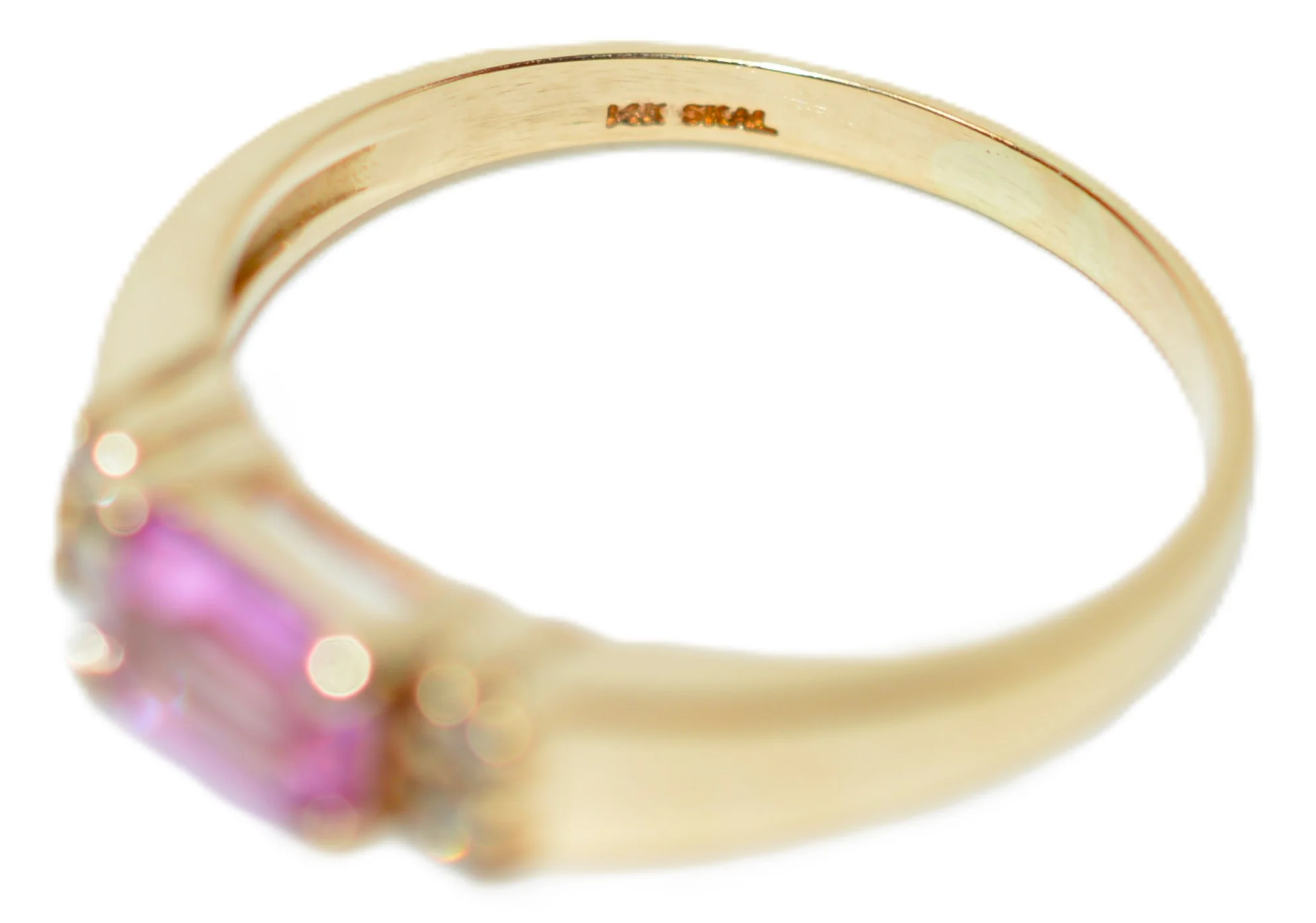 Natural Padparadscha Sapphire & Diamond Ring 14K Solid Gold .86tcw Cocktail Ring Statement Ring September Birthstone Ring Fine Vintage Ring - Image 6