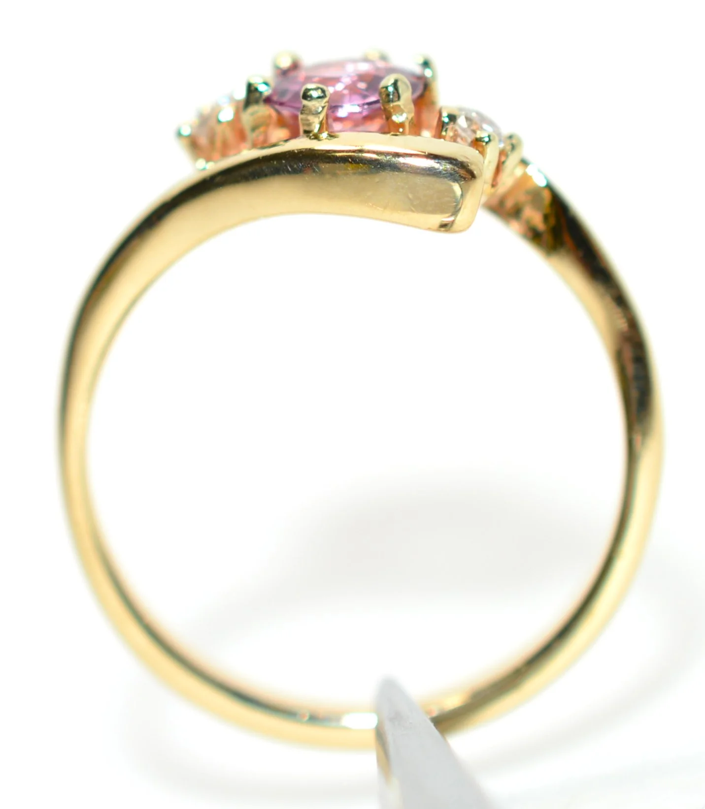 Natural Padparadscha Sapphire & Diamond Ring 14K Solid Gold .52tcw Gemstone Ring Women's Ring Fine Jewelry Statement Ring Birthstone Ring - Image 3
