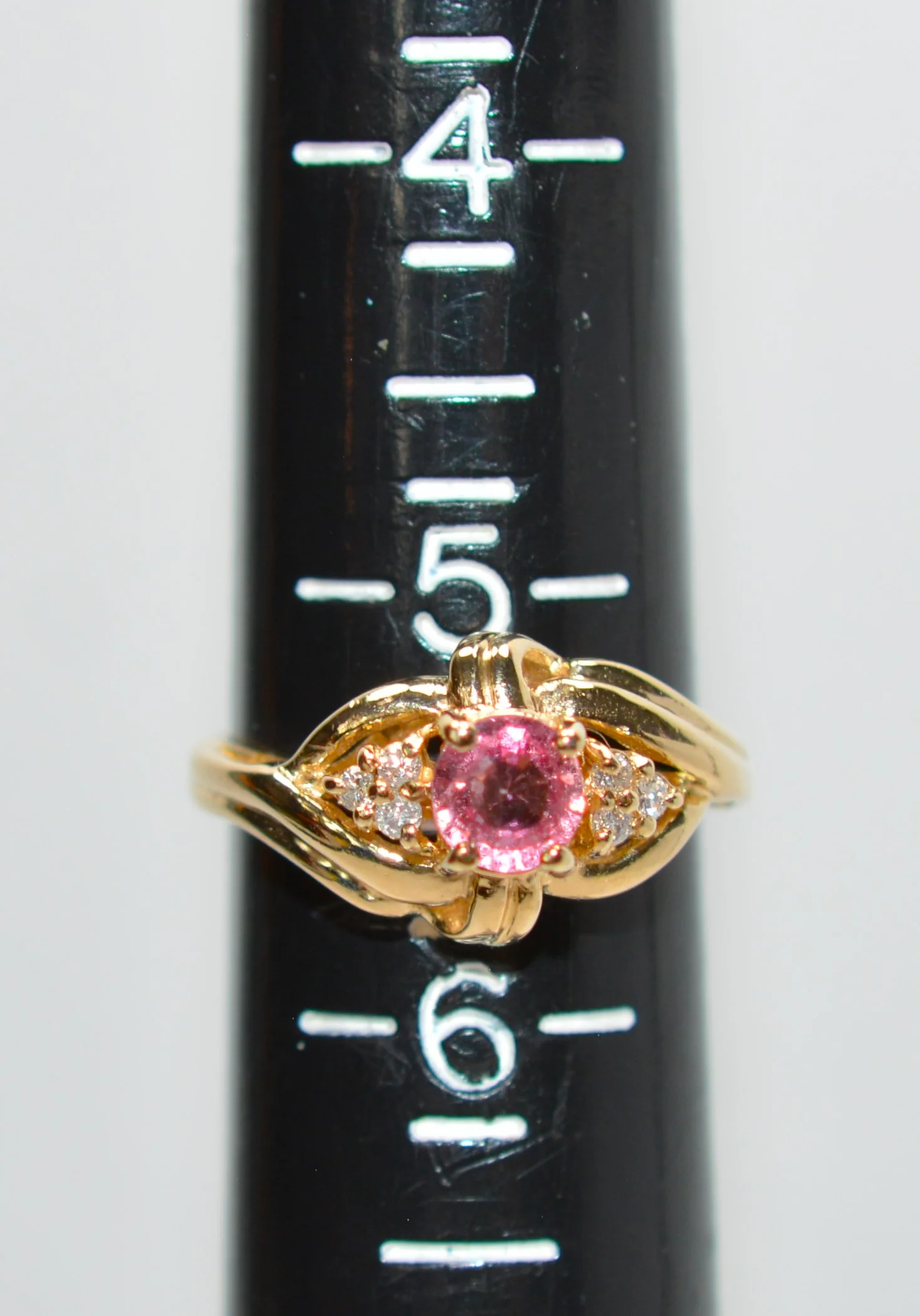 Natural Padparadscha Sapphire & Diamond Ring 14K Solid Gold .67tcw Womens Ring Pink Gemstone Birthstone Vintage Fine Jewellery Pink Jewelry - Image 8