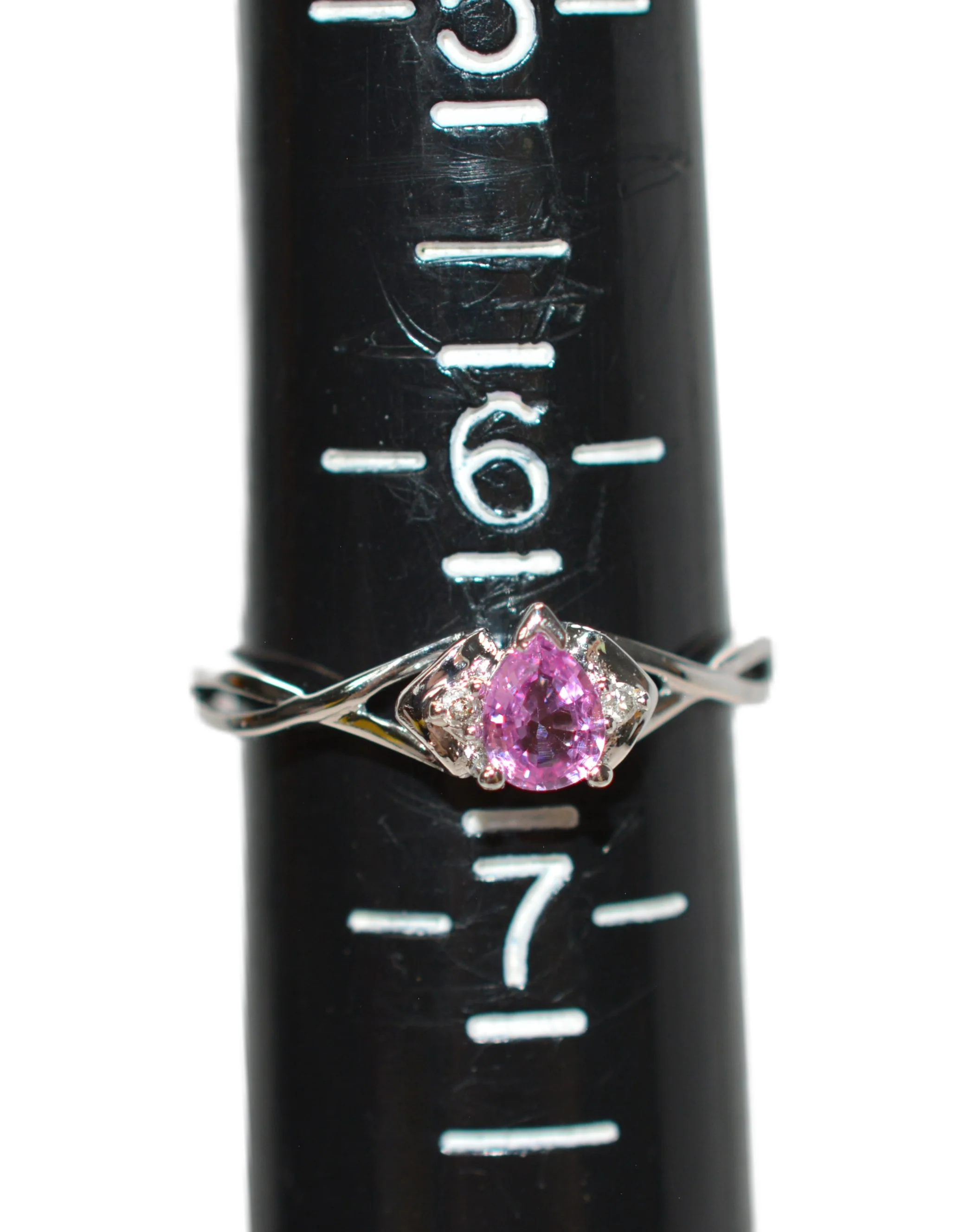 Natural Padparadscha Sapphire & Diamond Ring 14K White Gold .34tcw Engagement Wedding Bridal Jewelry Birthstone Ring Bridal Promise Ring - Image 9