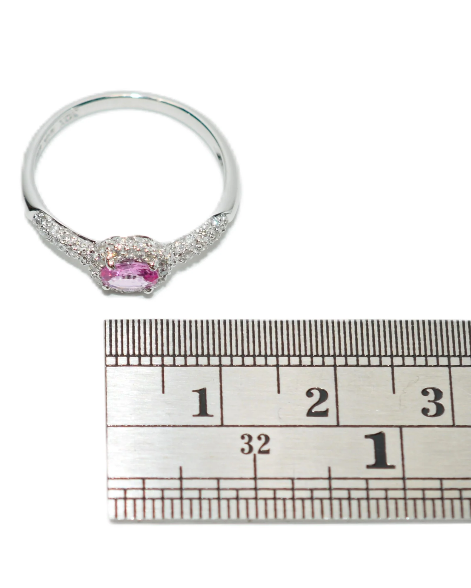 Natural Padparadscha Sapphire & Diamond Ring 14K White Gold .80tcw Engagement Wedding Bridal Jewelry Pave Ring Bridal Promise Ring - Image 10