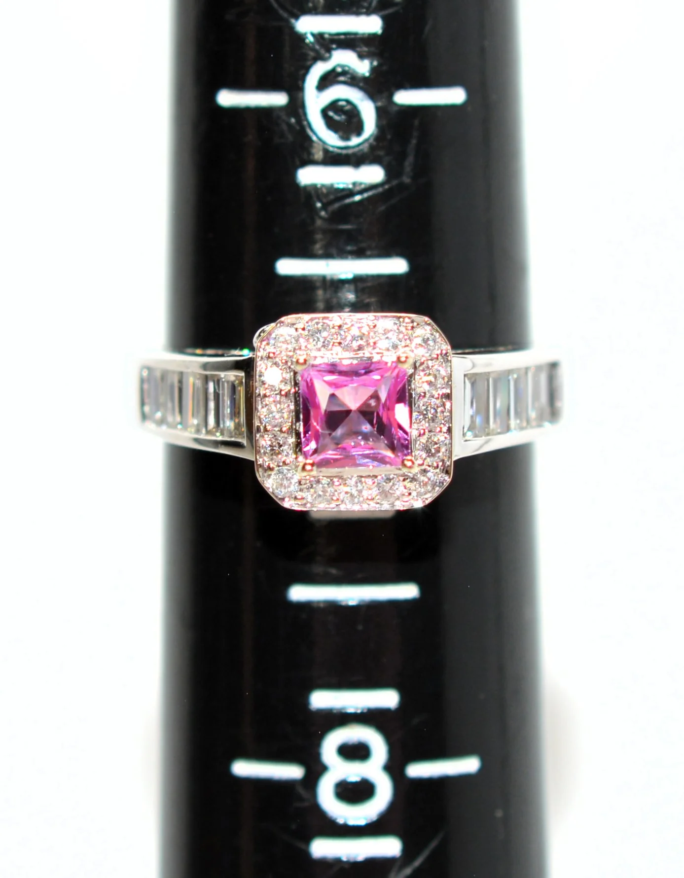 Natural Padparadscha Sapphire & Diamond Ring 14K White Gold 2.01tcw Engagement Wedding Bridal Jewelry Statement Cocktail Fancy Jewellery Gem - Image 9