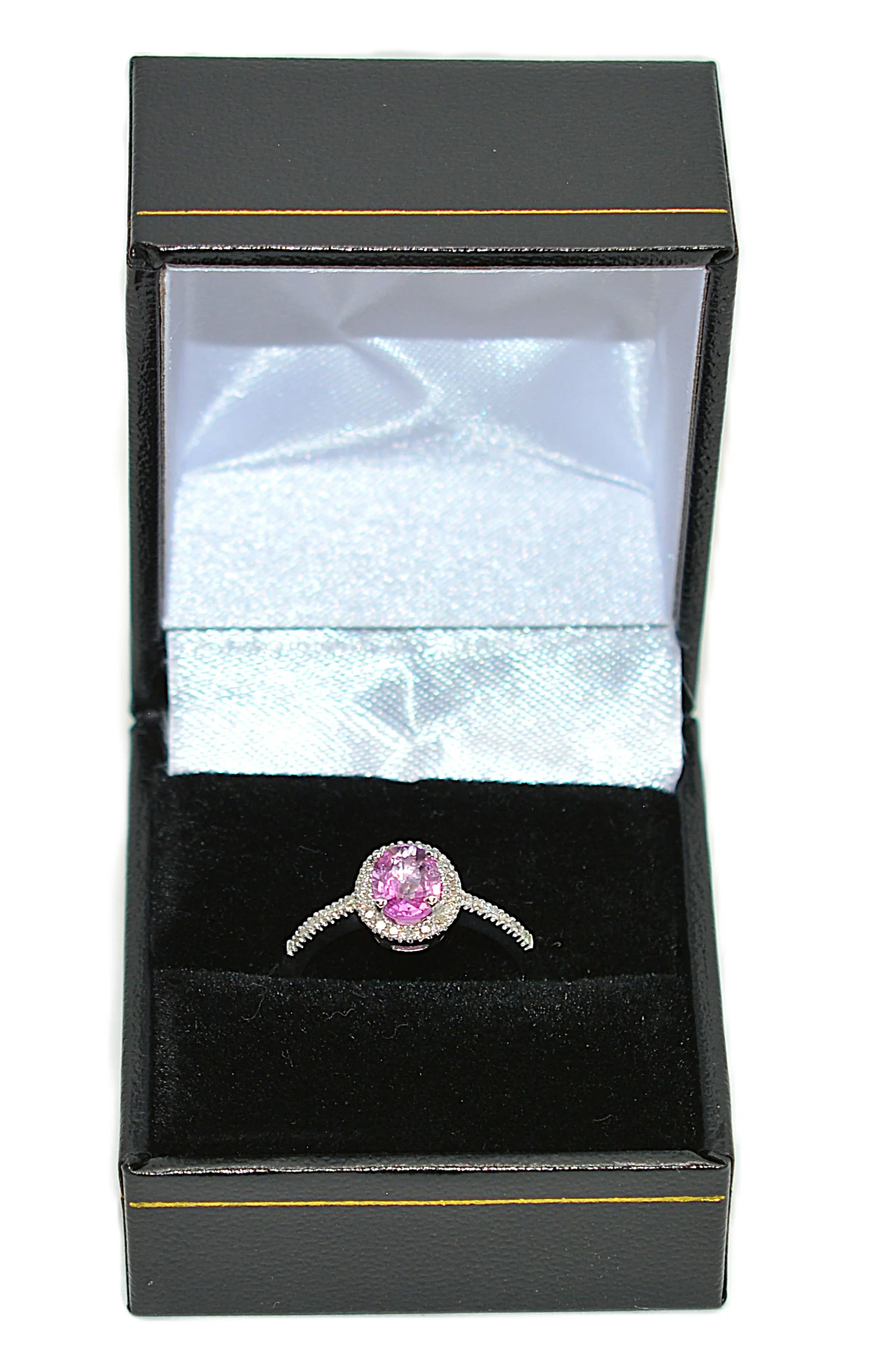 Natural Padparadscha Sapphire & Diamond Ring 14K White Gold 1.04tcw Pink Gemstone Ring Engagement Ring Birthstone Ring Statement Ring - Image 15