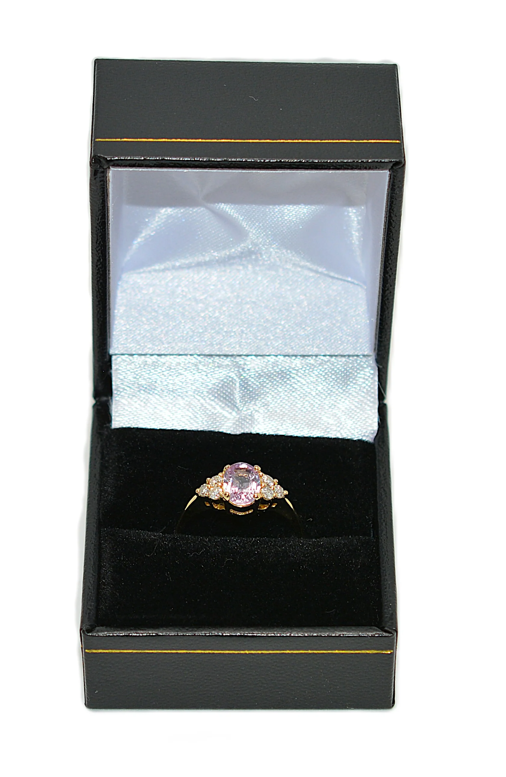 Natural Padparadscha Sapphire & Diamond Ring 18K Solid Gold 1.23tcw Pink Gemstone Ring Engagement Ring Birthstone Ring Statement Ring - Image 15