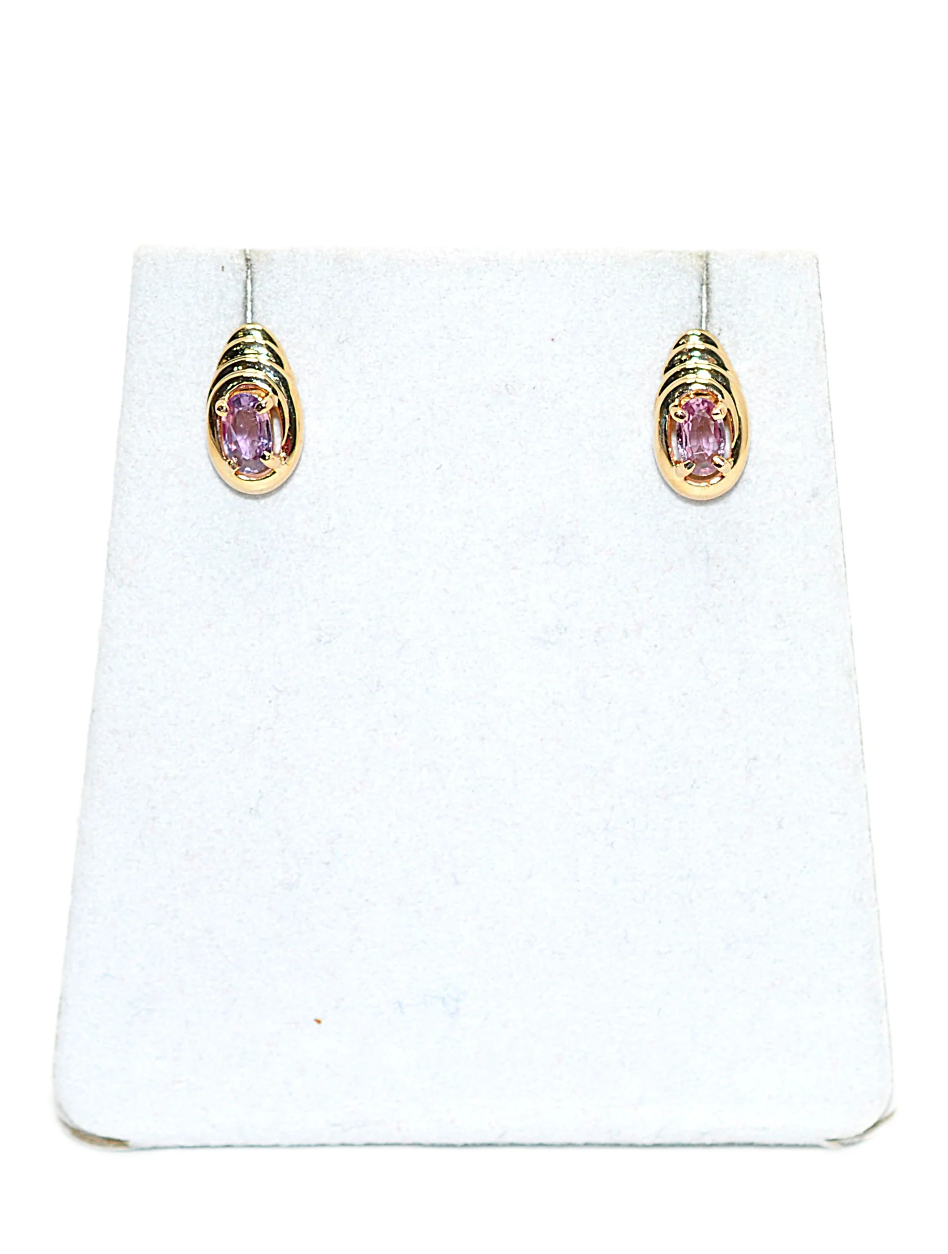 Natural Padparadscha Sapphire Earrings 14K Gold .46tcw Stud Earrings Pink Sapphire Earrings September Birthstone Earrings Solitaire Ceylon - Image 11