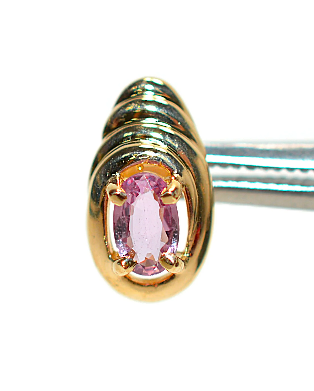 Natural Padparadscha Sapphire Earrings 14K Gold .46tcw Stud Earrings Pink Sapphire Earrings September Birthstone Earrings Solitaire Ceylon - Image 2