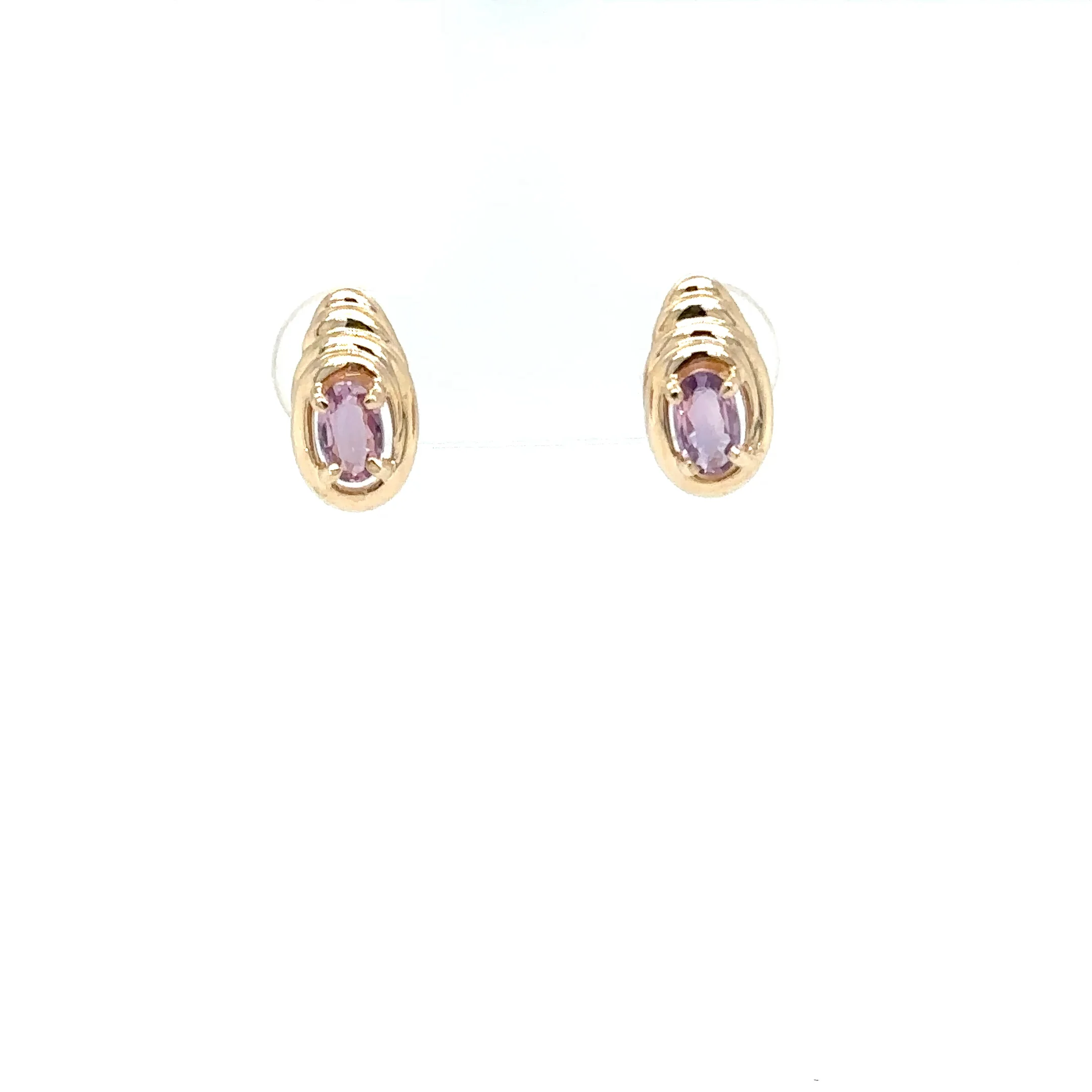 Natural Padparadscha Sapphire Earrings 14K Gold .46tcw Stud Earrings Pink Sapphire Earrings September Birthstone Earrings Solitaire Ceylon - Image 7