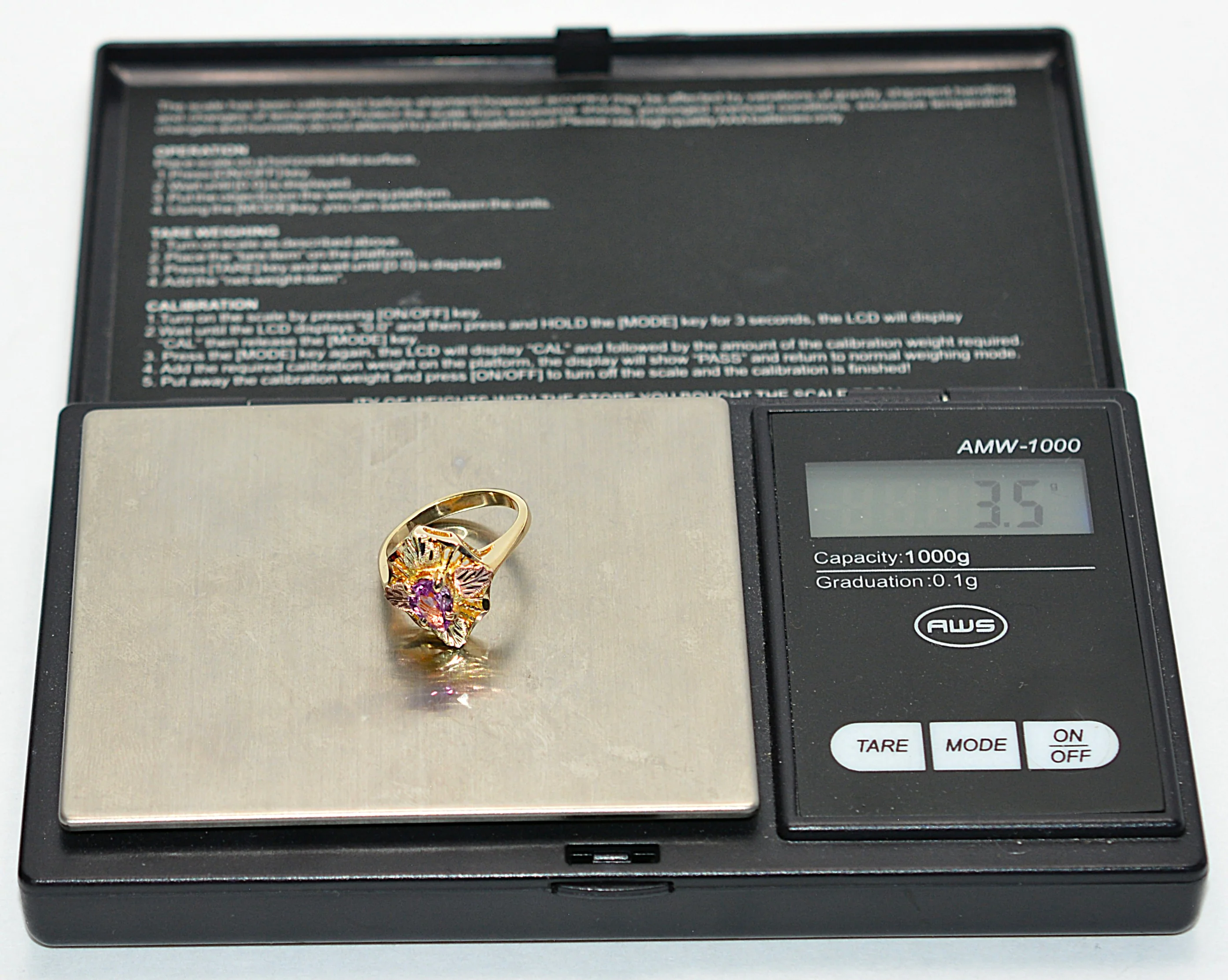 Natural Padparadscha Sapphire Ring 10K Solid Gold .76ct Black Hills Gold Ring September Birthstone Pink Gemstone Boho Tri Tone Gold - Image 11