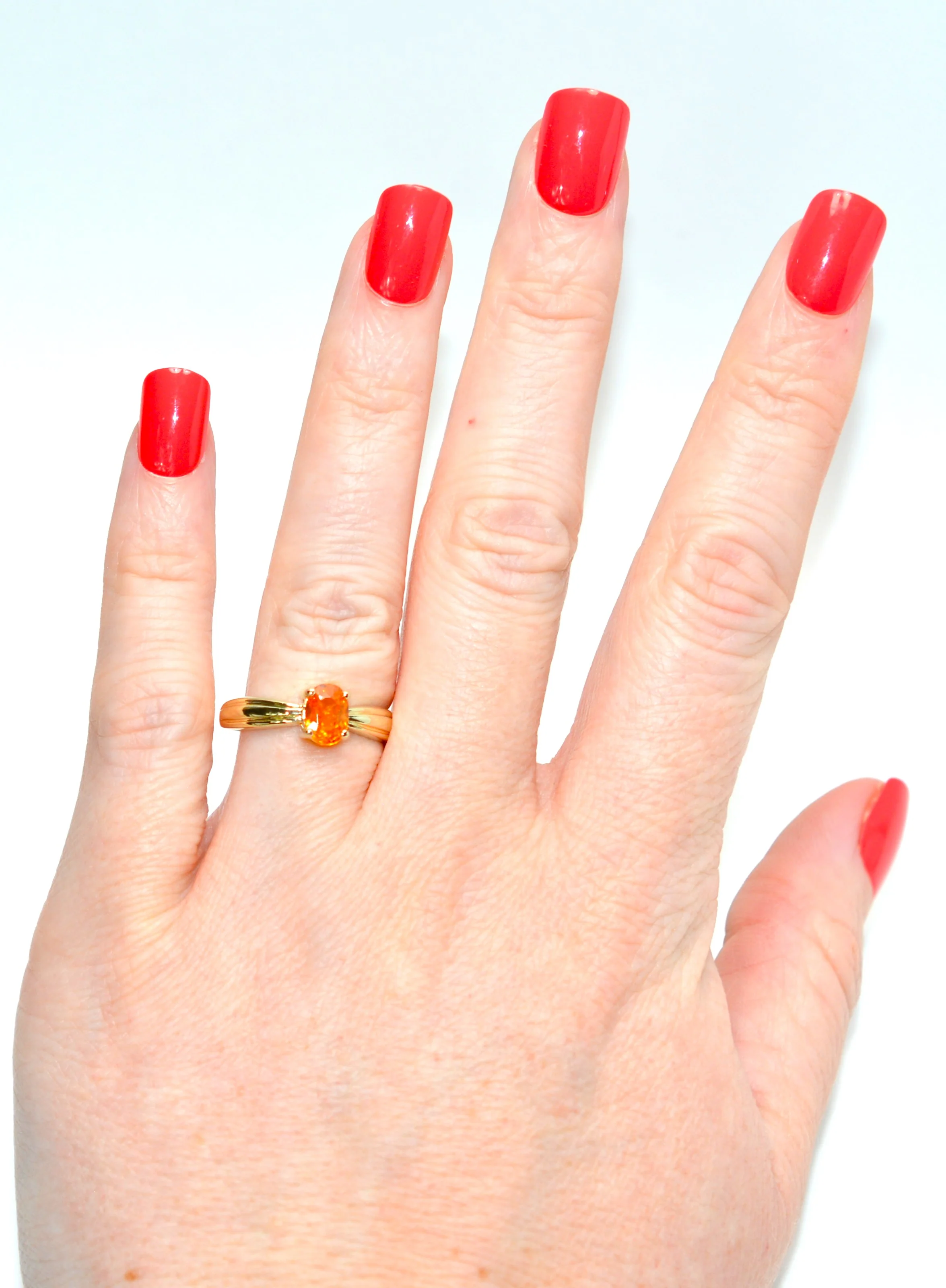 Natural Spessartine Garnet Ring 10K Solid Gold 1.04ct Solitaire Orange Ring Statement Ring Gemstone Ring Ladies Fine Birthstone Jewellery - Image 2