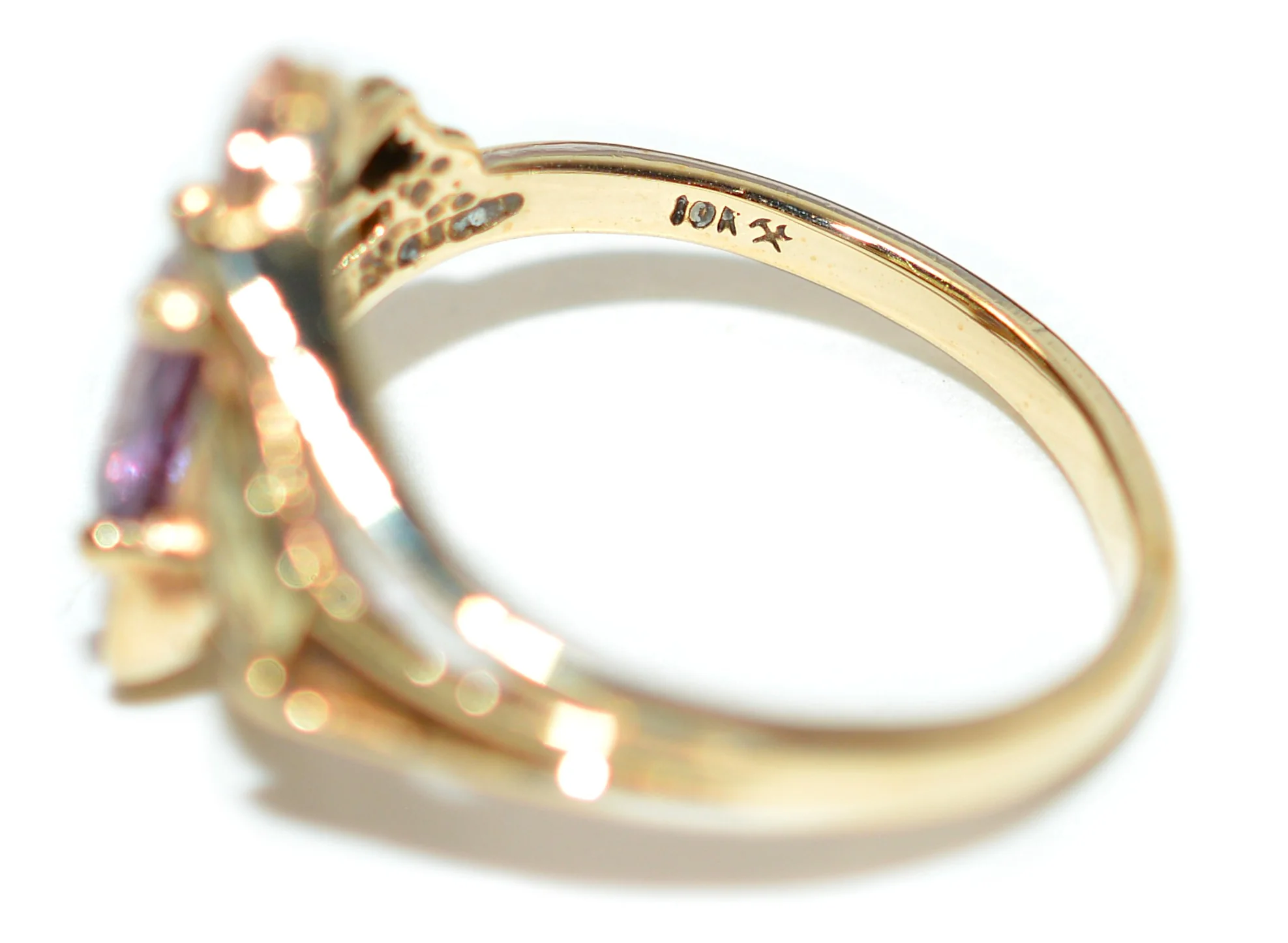 Natural Padparadscha Sapphire Ring 10K Solid Gold .91ct Gemstone Black Hills Gold Ring Mauve September Birthstone Ring Boho Leaf Nature Ring - Image 6