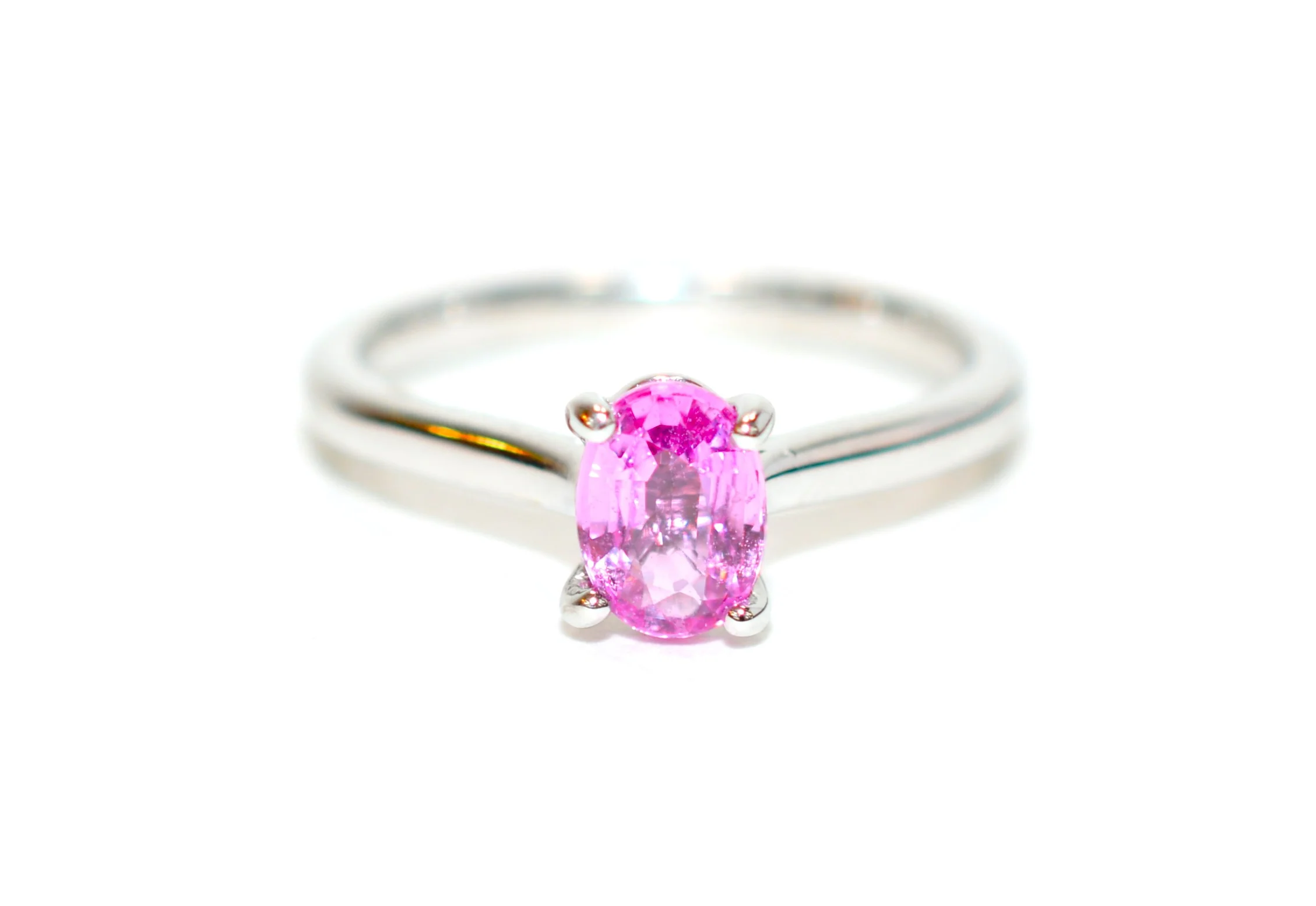 Natural Padparadscha Sapphire Ring White Gold Ring .87ct Ceylon Ring Sapphire Ring Solitaire Ring Engagement Ring Bridal Jewelry Pink Ring