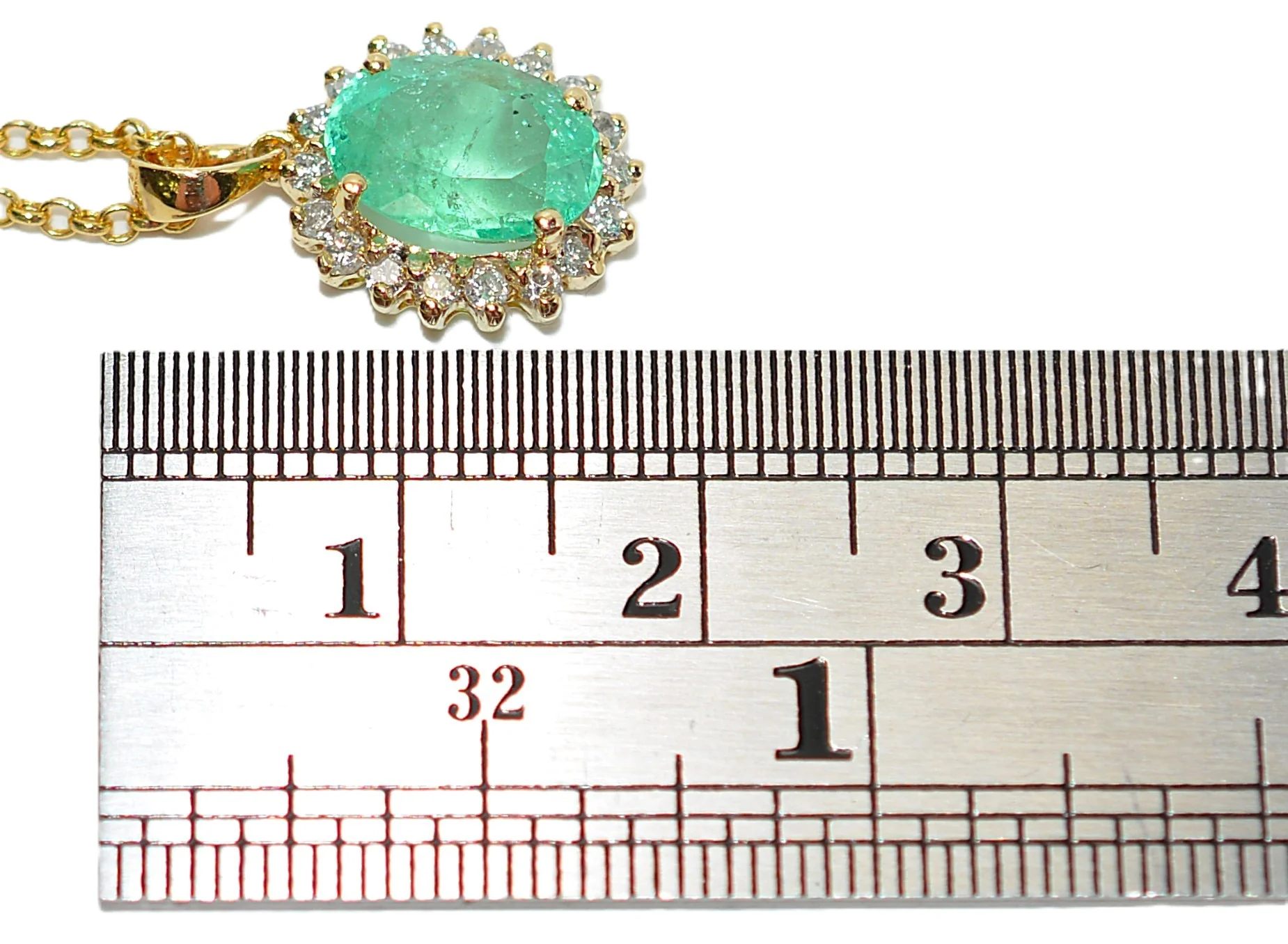 Natural Paraiba Tourmaline & Diamond Necklace 14K Solid Gold 2.56tcw Pendant Necklace Paraiba Necklace Tourmaline Necklace Estate Green Gem - Image 11