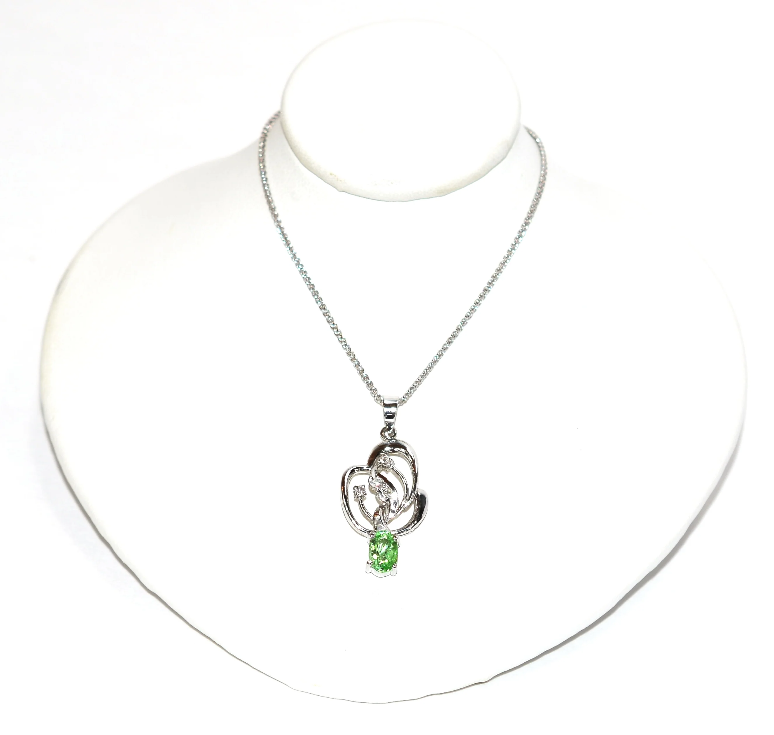 Natural Paraiba Tourmaline & Diamond Necklace 14K Solid White Gold .87tcw Tourmaline Necklace Gemstone Necklace Statement Necklace Cocktail
