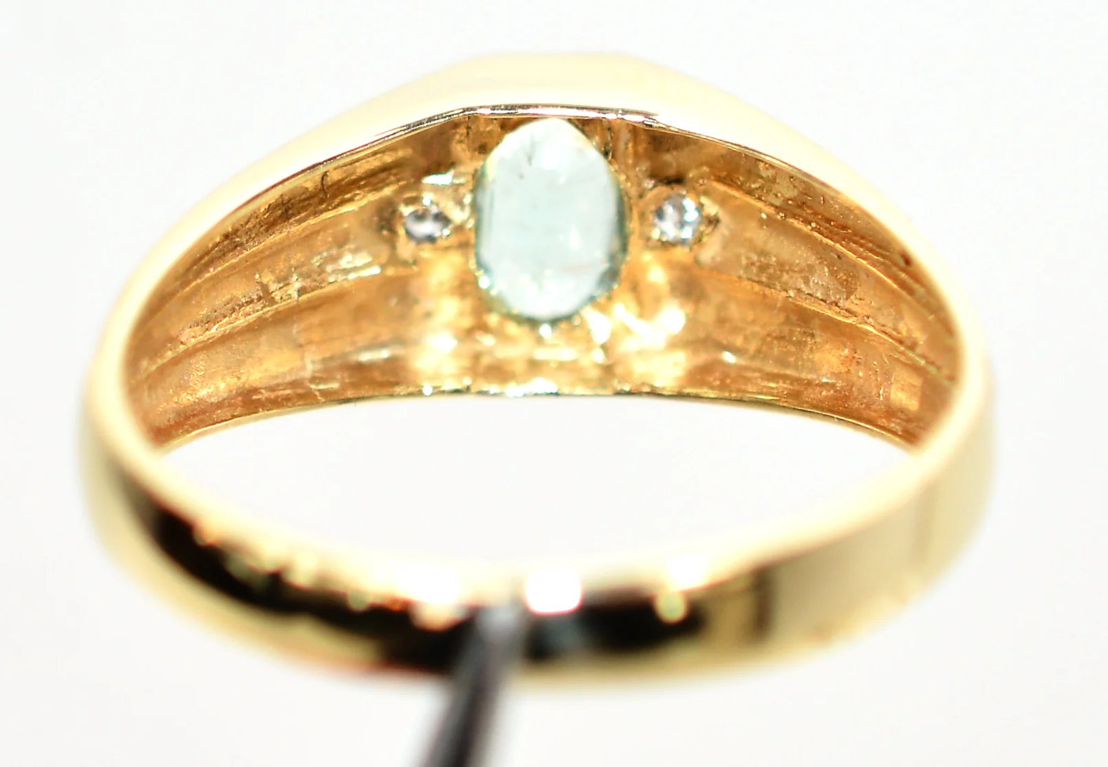 Natural Paraiba Tourmaline & Diamond Ring 10K Solid Gold .80tcw Men's Ring Gemstone Ring Birthstone Ring Statement Ring Cocktail Ring Estate - Image 7