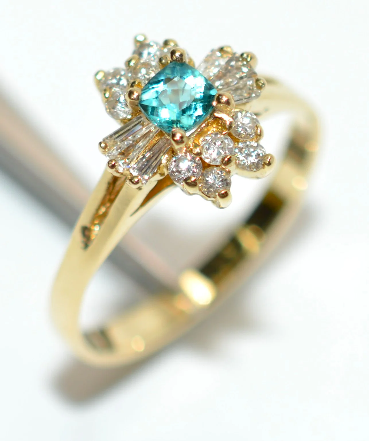 Natural Grandidierite & Diamond Ring 18K Solid Gold .76tcw Cluster Halo Fine Gemstone Ladies Ring Womens Fine Jewelry Estate Jewellery - Image 4