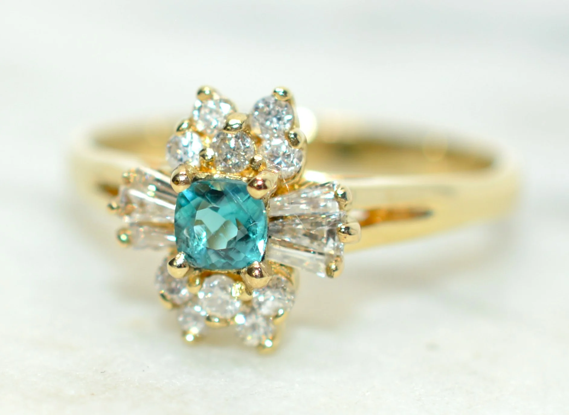 Natural Grandidierite & Diamond Ring 18K Solid Gold .76tcw Cluster Halo Fine Gemstone Ladies Ring Womens Fine Jewelry Estate Jewellery - Image 8