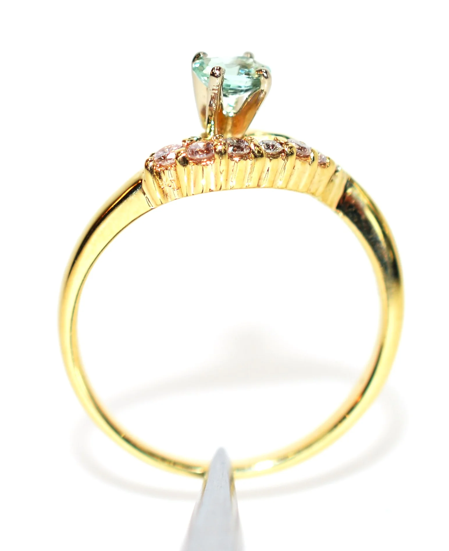 Natural Paraiba Tourmaline & Diamond Ring 14K Solid Gold .41tcw Gemstone Ring Tourmaline Ring Paraiba Ring Birthstone Ring Statement Ring - Image 3