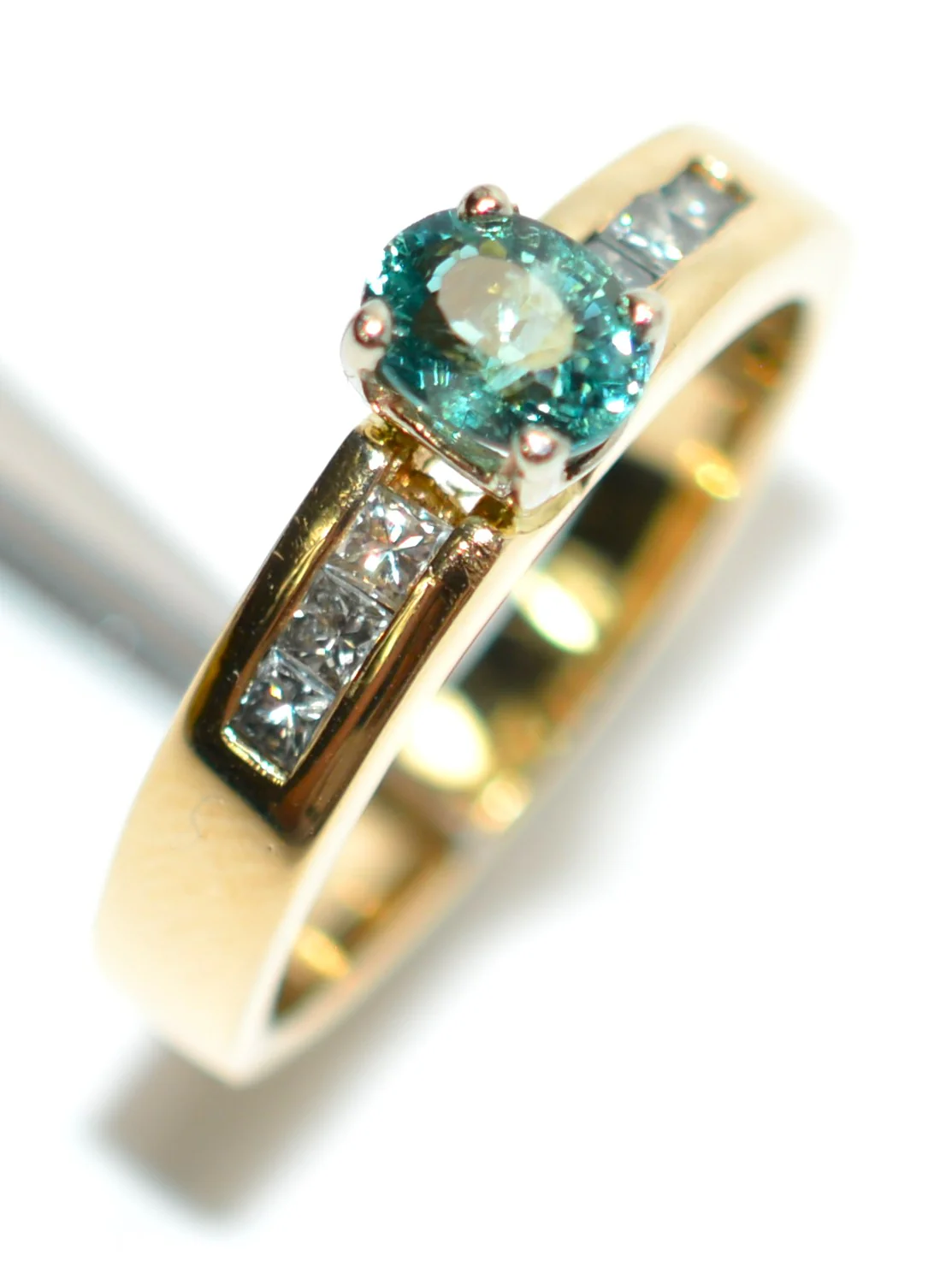 Natural Brazilian Paraiba Tourmaline & Diamond Ring 14K Solid Gold 1.09tcw Gemstone Women's Ring Jewellery Statement Ring Fine Jewelry Engagement Ring - Image 4