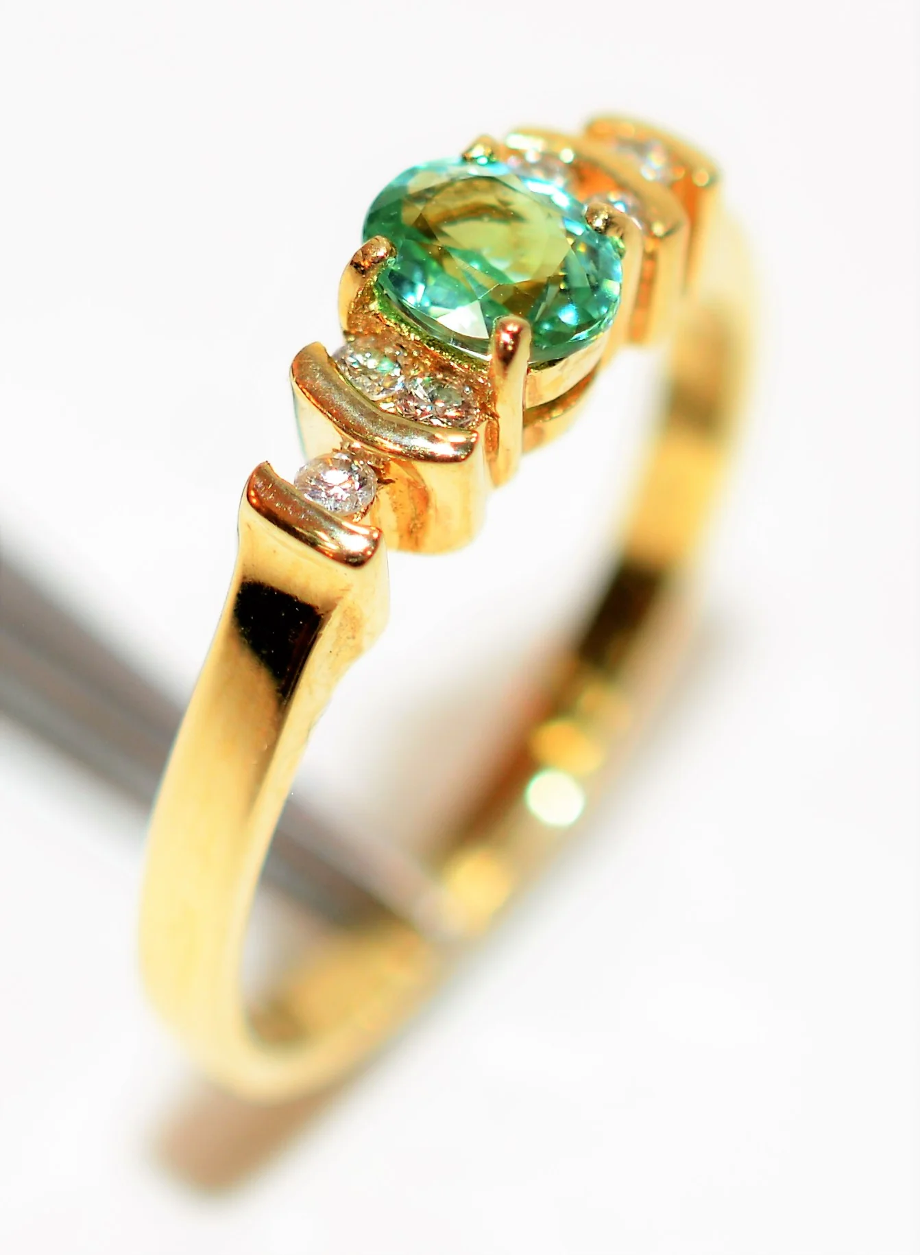 Natural Paraiba Tourmaline & Diamond Ring 14K Solid Gold .44tcw Gemstone Women's Ring Jewellery Statement Ring Fine Jewelry - Image 4