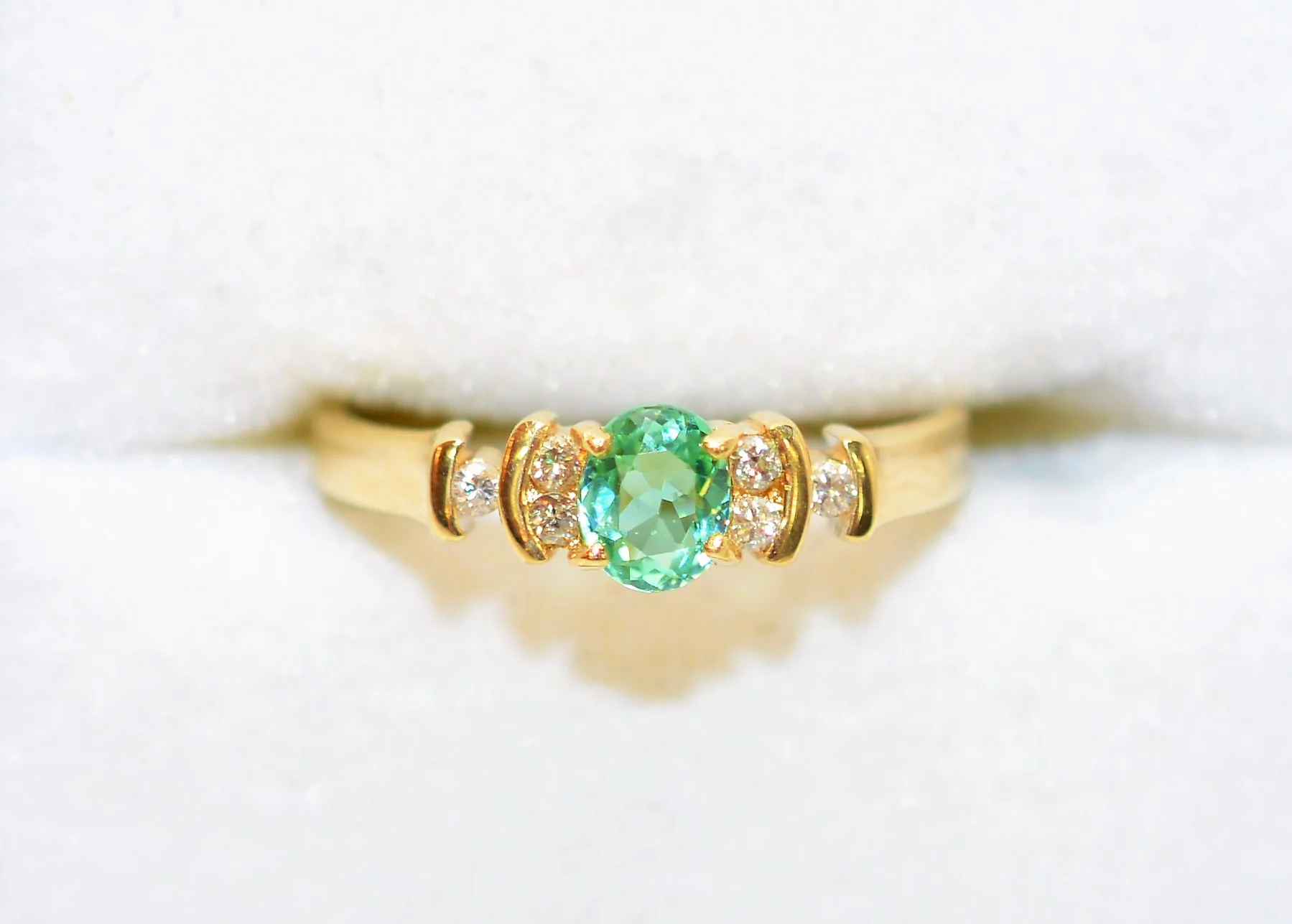 Natural Paraiba Tourmaline & Diamond Ring 14K Solid Gold .44tcw Gemstone Women's Ring Jewellery Statement Ring Fine Jewelry - Image 5
