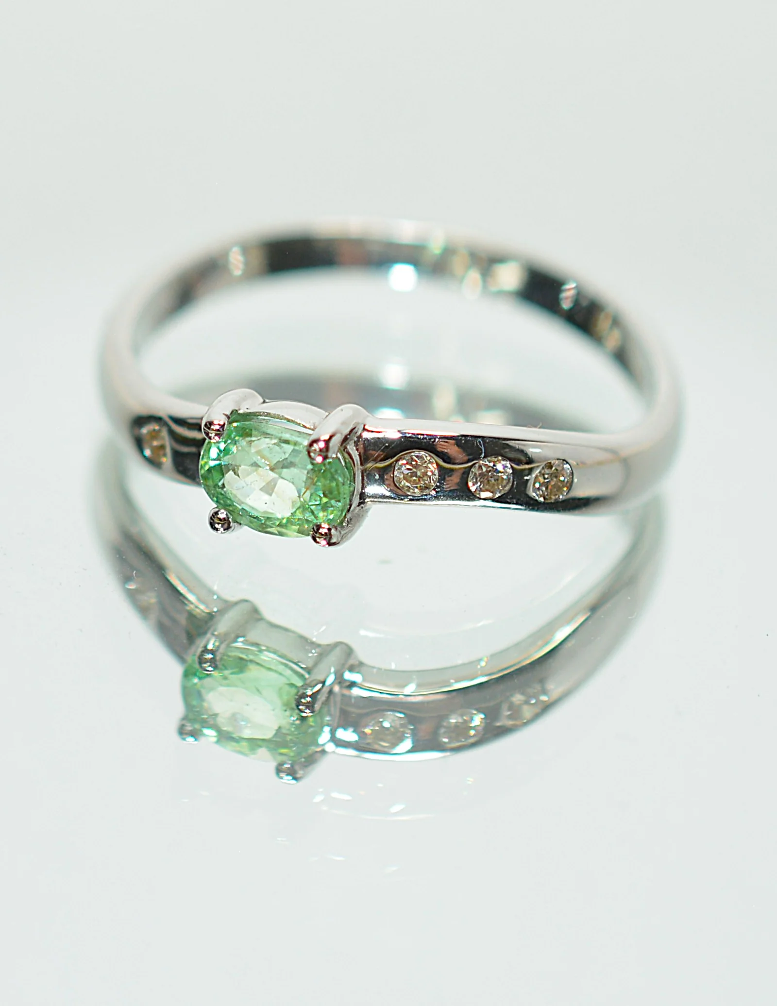 Natural Paraiba Tourmaline & Diamond Ring 14K White Gold .44tcw Gemstone Ring Promise Ring Birthstone Ring Ladies Ring Estate Ring Vintage - Image 16