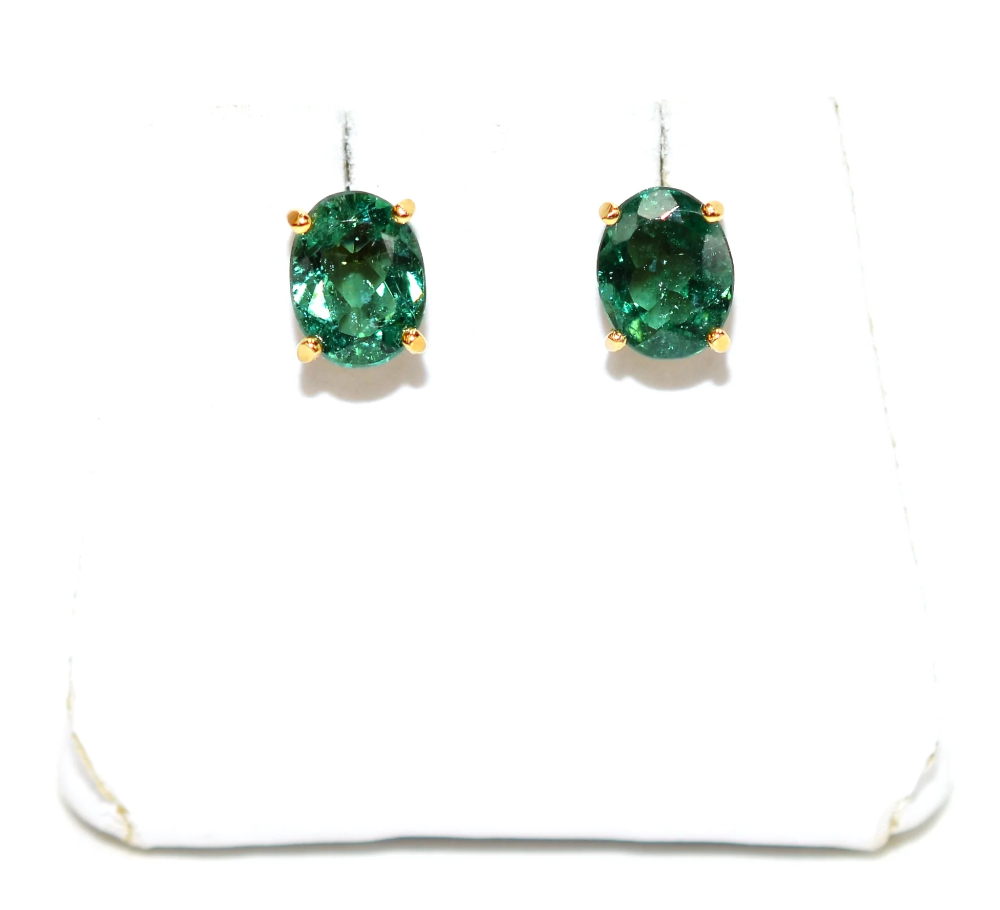 Natural Paraiba Tourmaline Earrings 10K Solid Gold 2.36tcw Gemstone Earrings Solitaire Earrings Stud Earrings Birthstone Statement Earrings - Image 3