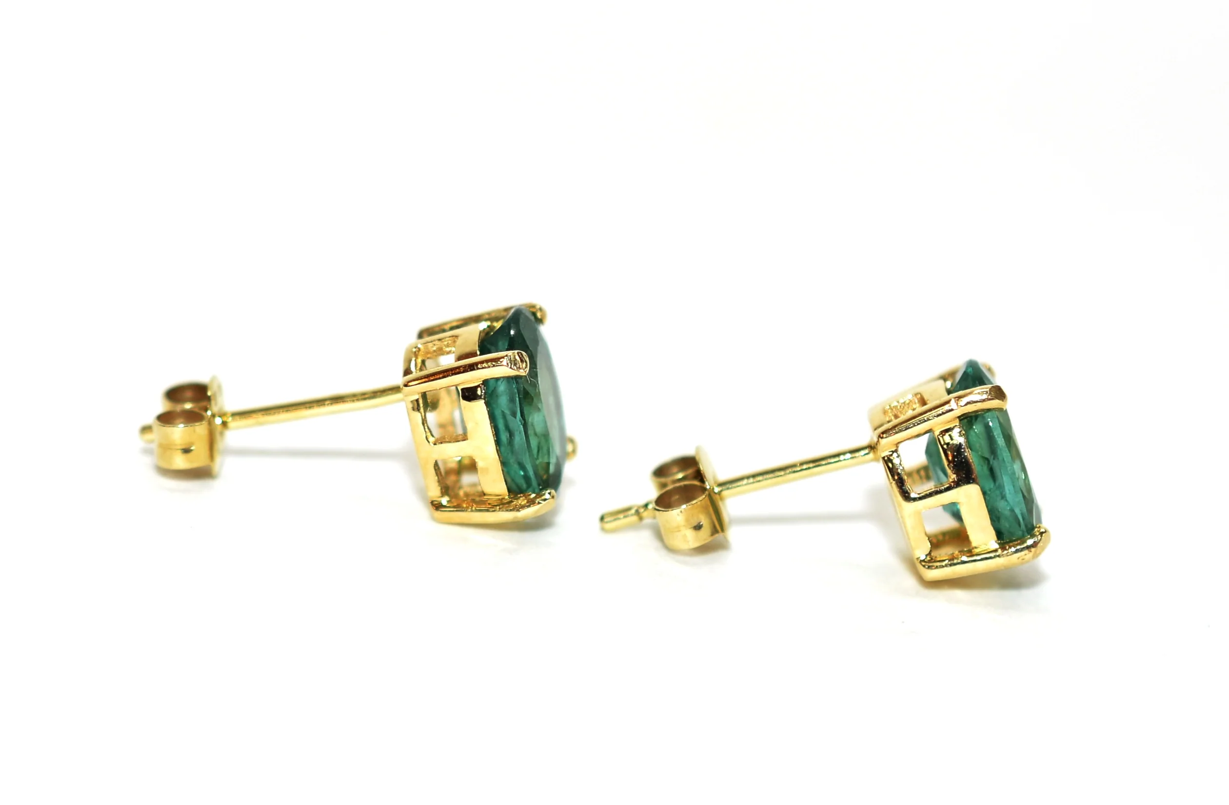 Natural Paraiba Tourmaline Earrings 10K Solid Gold 2.36tcw Gemstone Earrings Solitaire Earrings Stud Earrings Birthstone Statement Earrings - Image 4