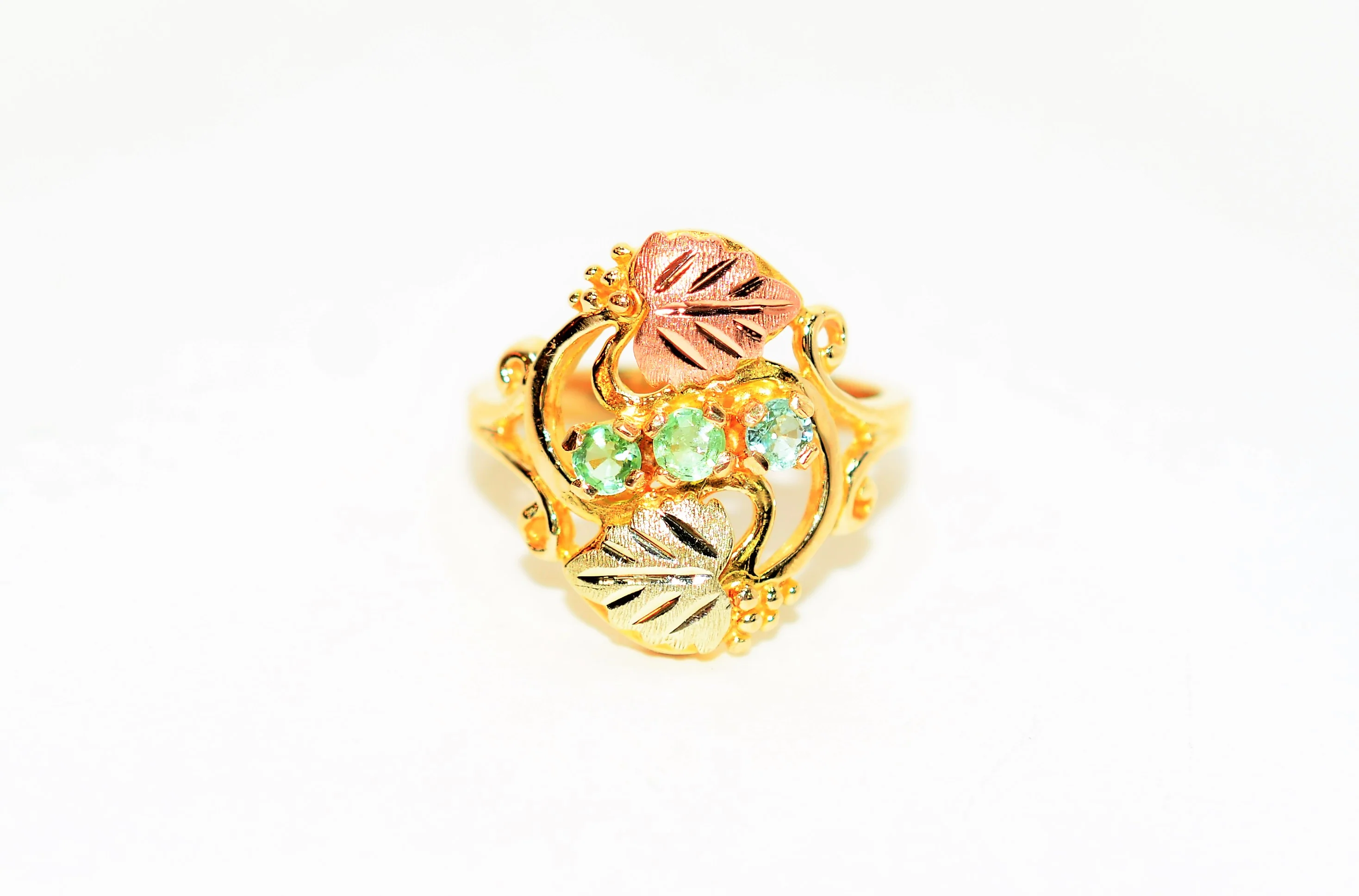 Natural Paraiba Tourmaline Ring 10K Solid Gold .27tcw Black Hills Dakota Ring Black Hills Gold Ring Women's Ring Statement Ring Jewellery
