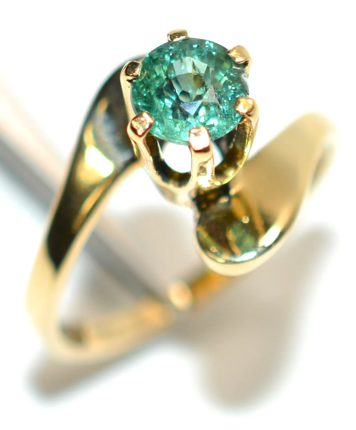 Natural Paraiba Tourmaline Ring 14K Solid Gold .72ct Solitaire Ring Fine Womens Ring Estate Jewelry Gemstone Ring Statement Ring Birthstone - Image 4