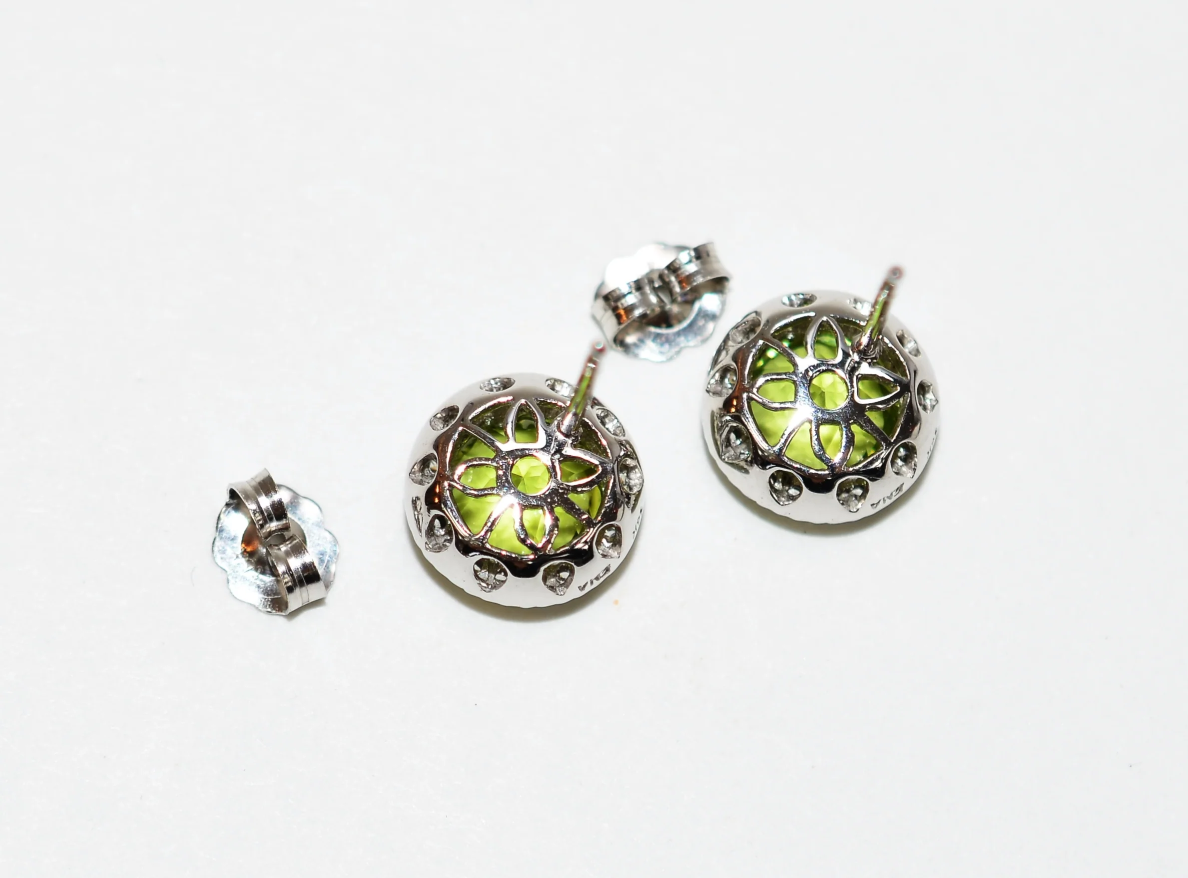 Natural Peridot & Diamond Pendant Necklace Earring Set 14K Solid White Gold 5.94tcw Birthstone Peridot Necklace Peridot Earrings Jewelry Set - Image 12