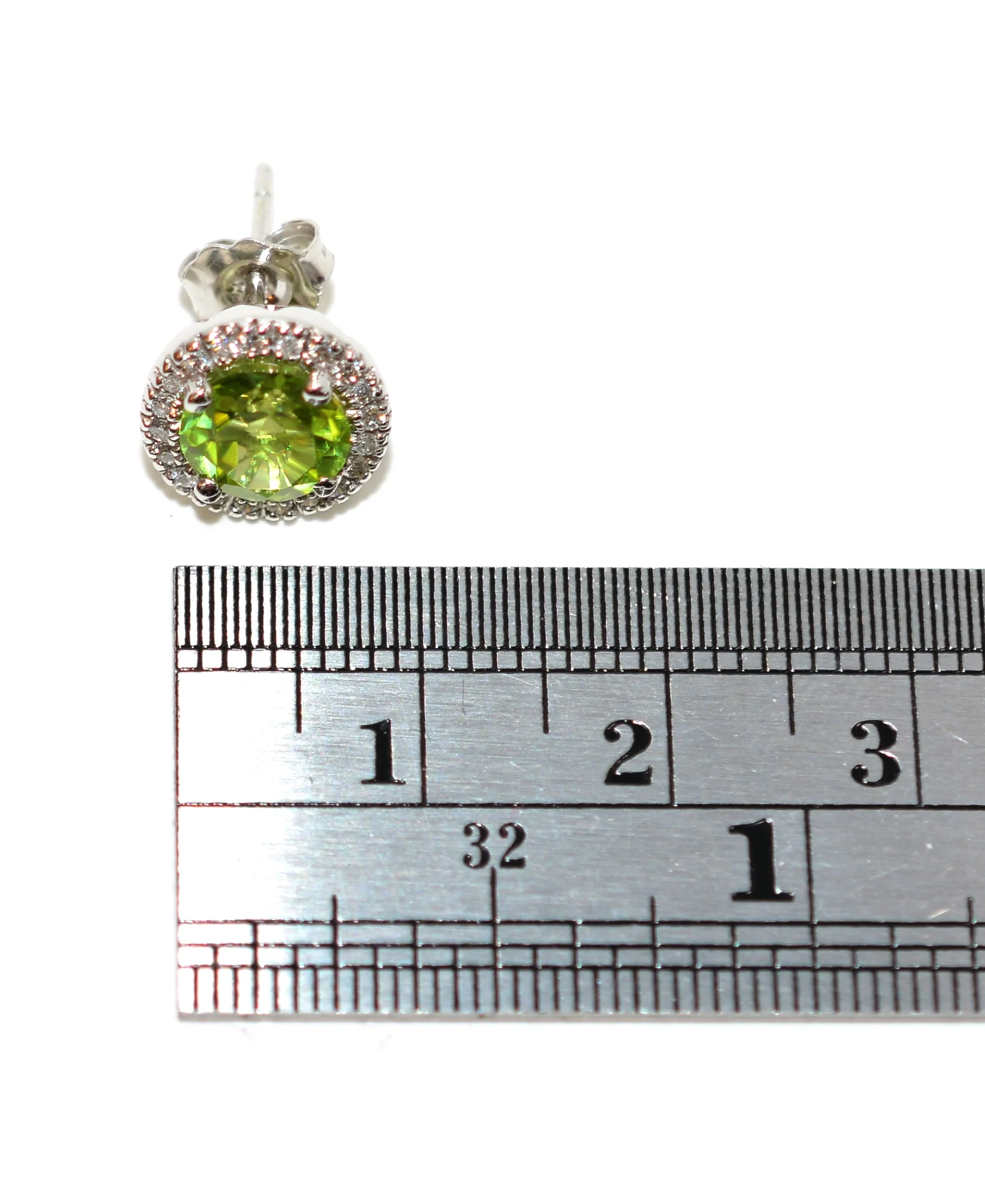Natural Peridot & Diamond Pendant Necklace Earring Set 14K Solid White Gold 5.94tcw Birthstone Peridot Necklace Peridot Earrings Jewelry Set - Image 16