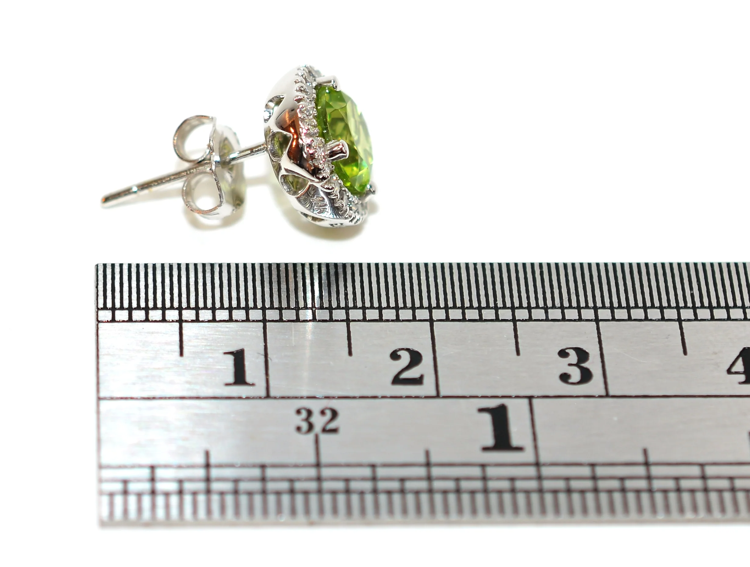 Natural Peridot & Diamond Pendant Necklace Earring Set 14K Solid White Gold 5.94tcw Birthstone Peridot Necklace Peridot Earrings Jewelry Set - Image 17